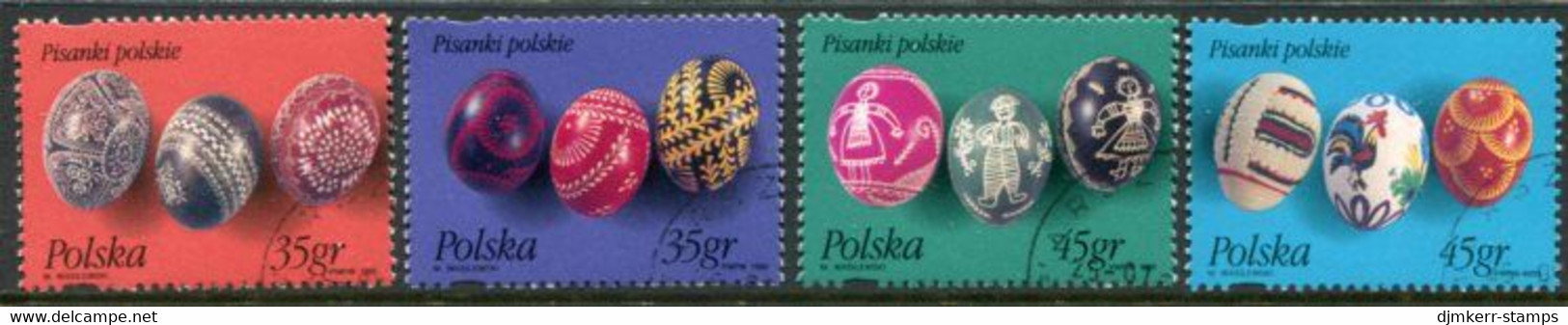POLAND 1995 Decorated Easter Eggs Used.  Michel 3526-29 - Gebraucht