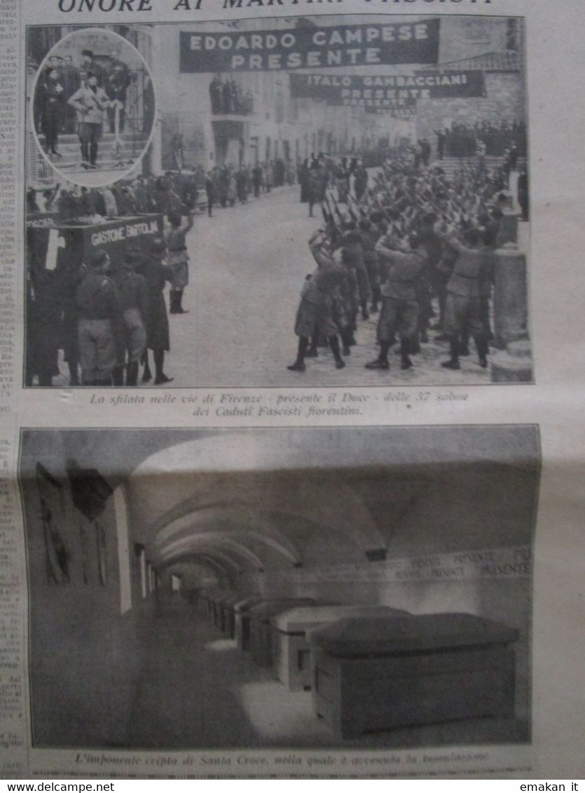 # DOMENICA DEL CORRIERE N 44 / 1934 IL DUCE INIZIA I LAVORI AL MAUSOLEO AUGUSTO / FASCISTI FIORENTINI CADUTI - Prime Edizioni