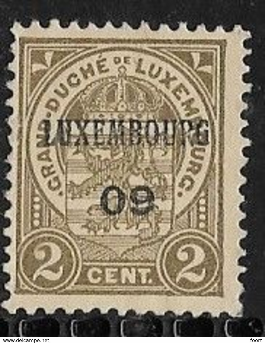 Luxembourg 1909 Prifix Nr. 62 - Vorausentwertungen