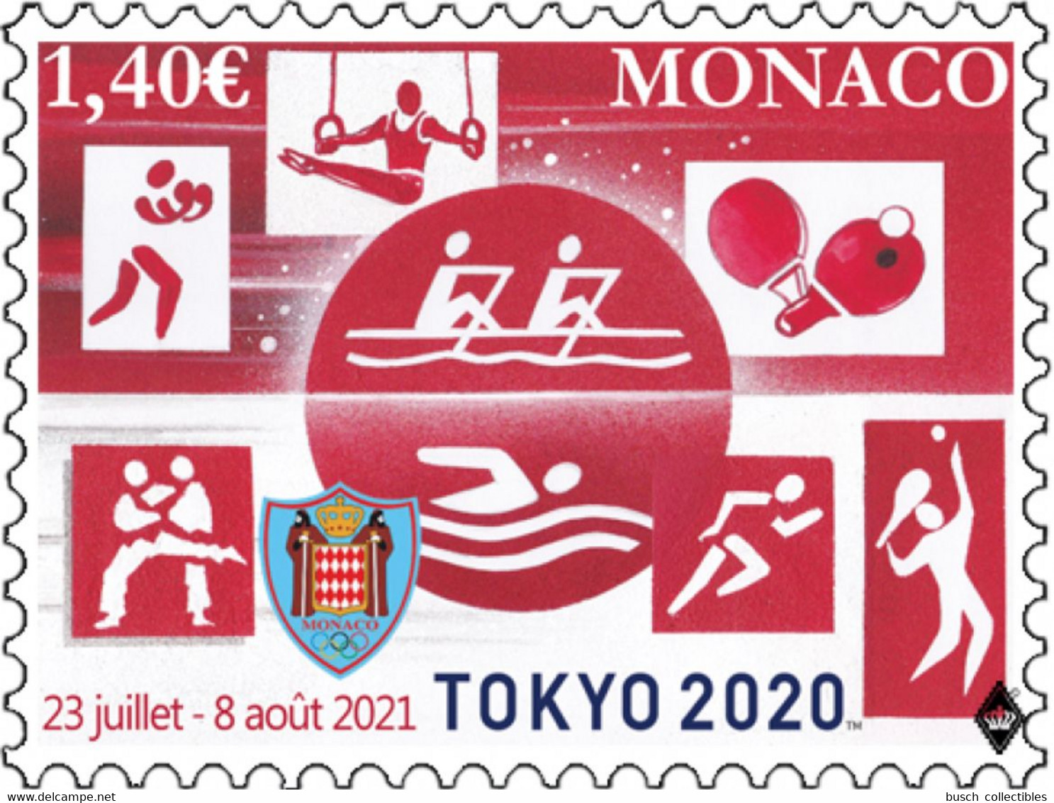 Monaco 2021 Thierry Mordant Unissued Original Drawing Summer Olympic Games Jeux Olympiques 2020 Tokyo Tokio Japan - Sommer 2020: Tokio