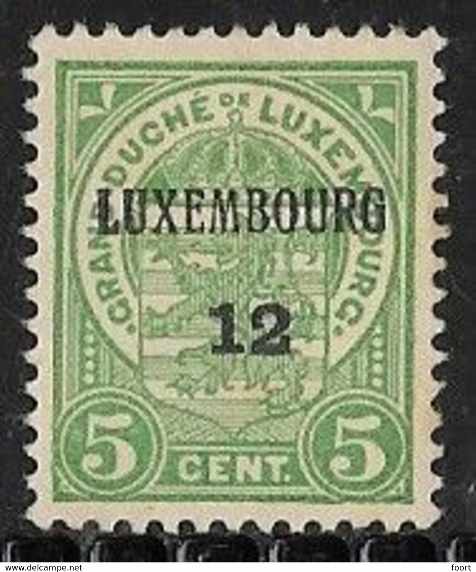 Luxembourg 1912 Prifix Nr. 82 - Vorausentwertungen