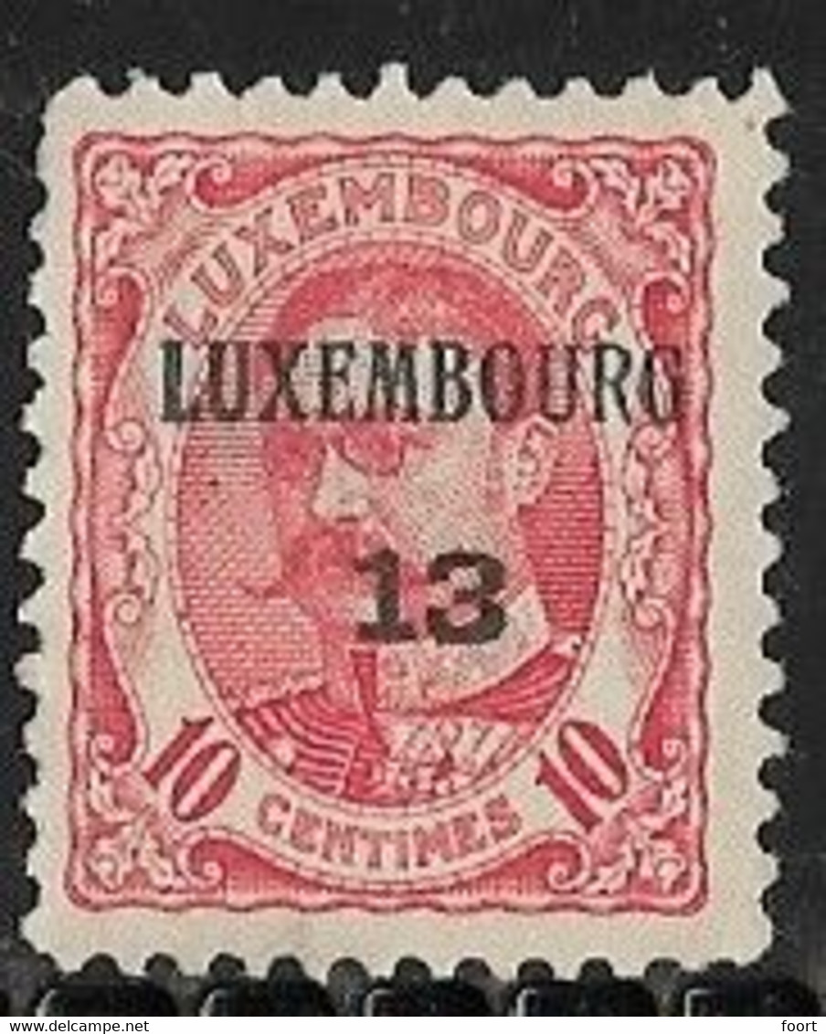 Luxembourg 1913 Prifix Nr. 90 - Vorausentwertungen