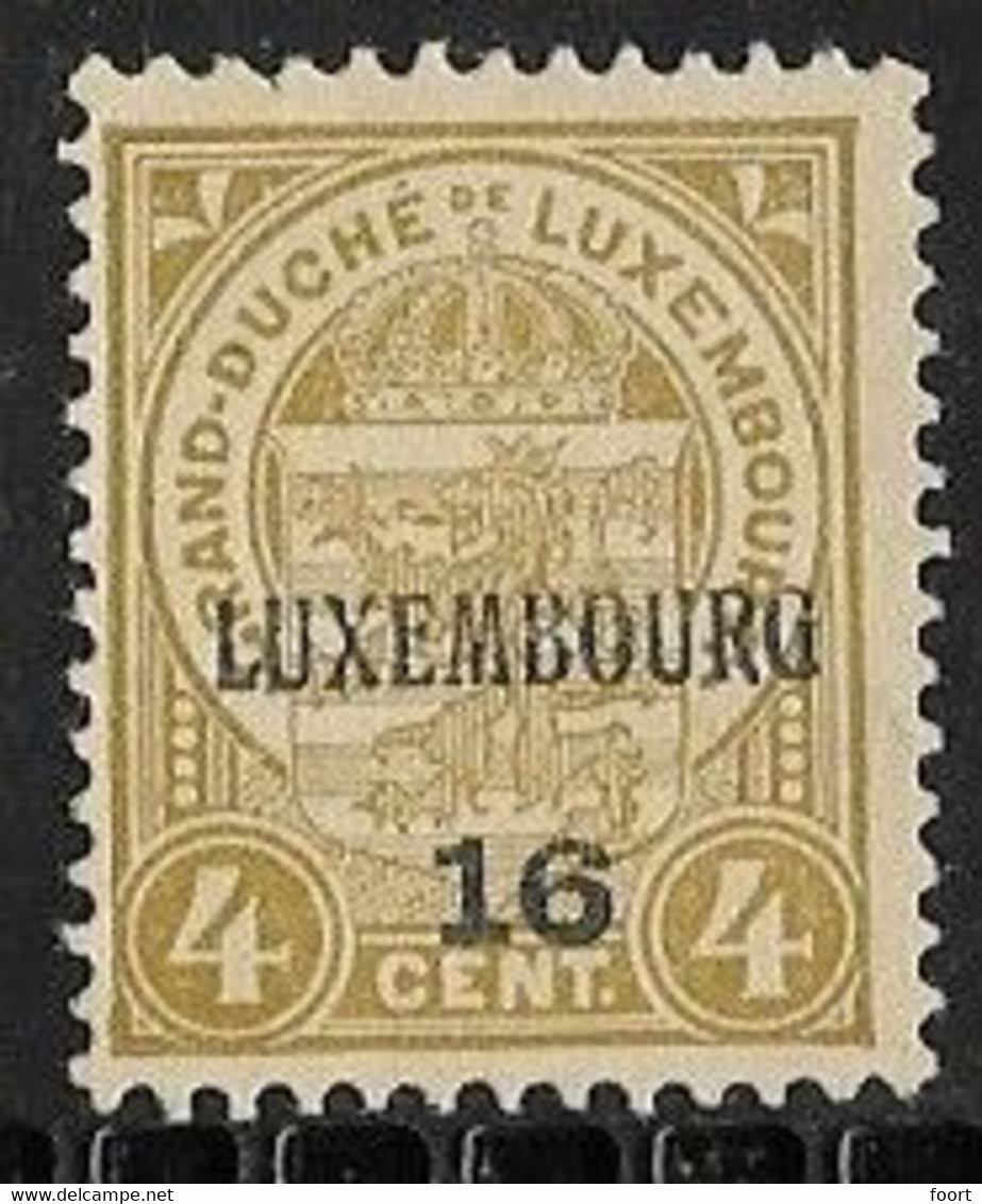 Luxembourg 1916 Prifix Nr. 106 - Vorausentwertungen