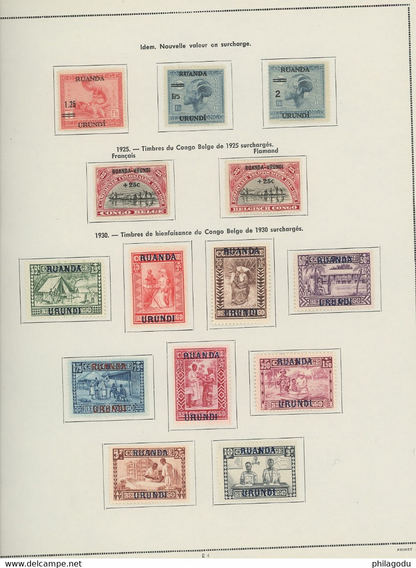 Belle collection quasi complète sur charnière + Ruanda Burundi. Après l'indépendance ce qu'il y a = cadeau