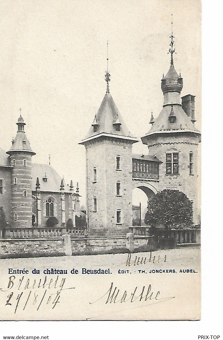 REF4673/ TP 53 S/CP Entrée Du Château De Beusdael écrit De Braesberg  C.Bleyberg (Montzen) 1904 > Chaudfontaine - Posta Rurale