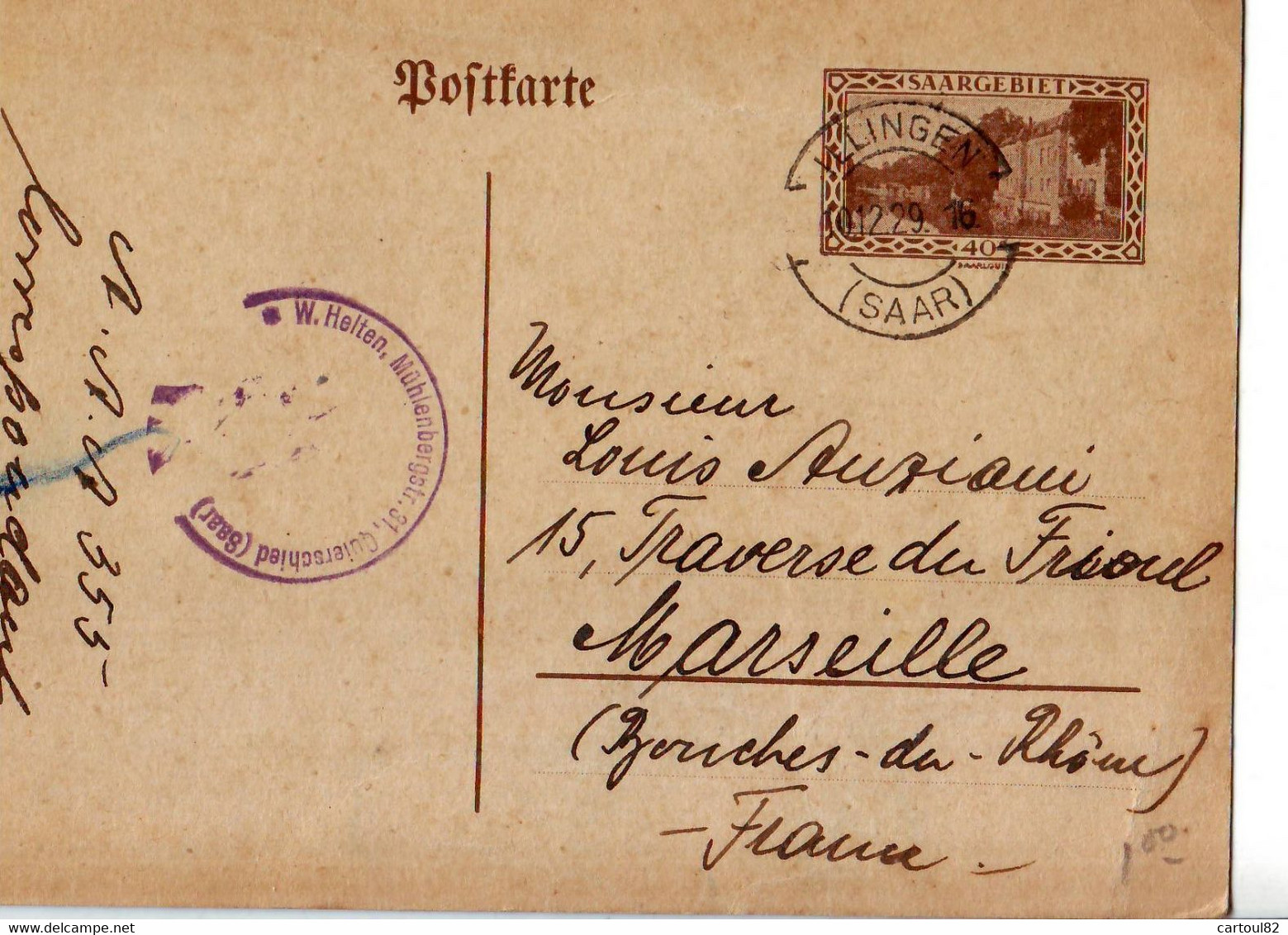 127 C  Sarre  Entier Postal - Postal Stationery