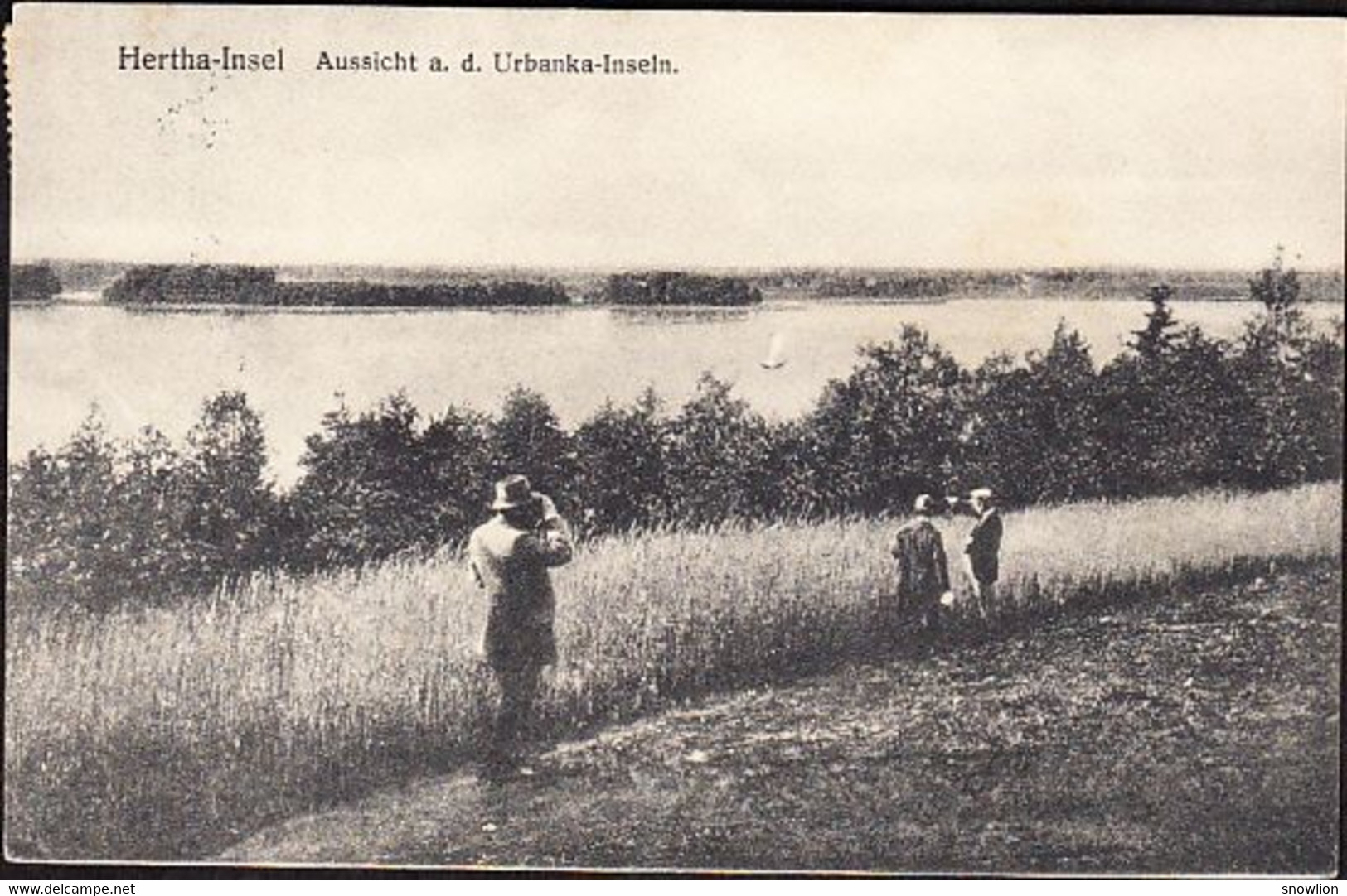 Germany  Hertha Insel Near ALLENSTEIN Now Olsztyn Poland Postcard Aussicht A. D. Urbanka Inseln Used In 1914 To Leisnig - Poland