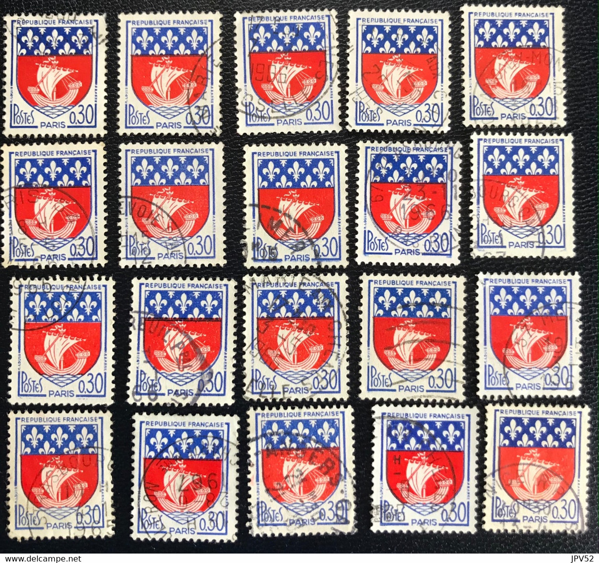 France - République Française - W1/19 - (°)used - 1965 - Michel 1497 - Stadswapen - Paris - 20x - Collections