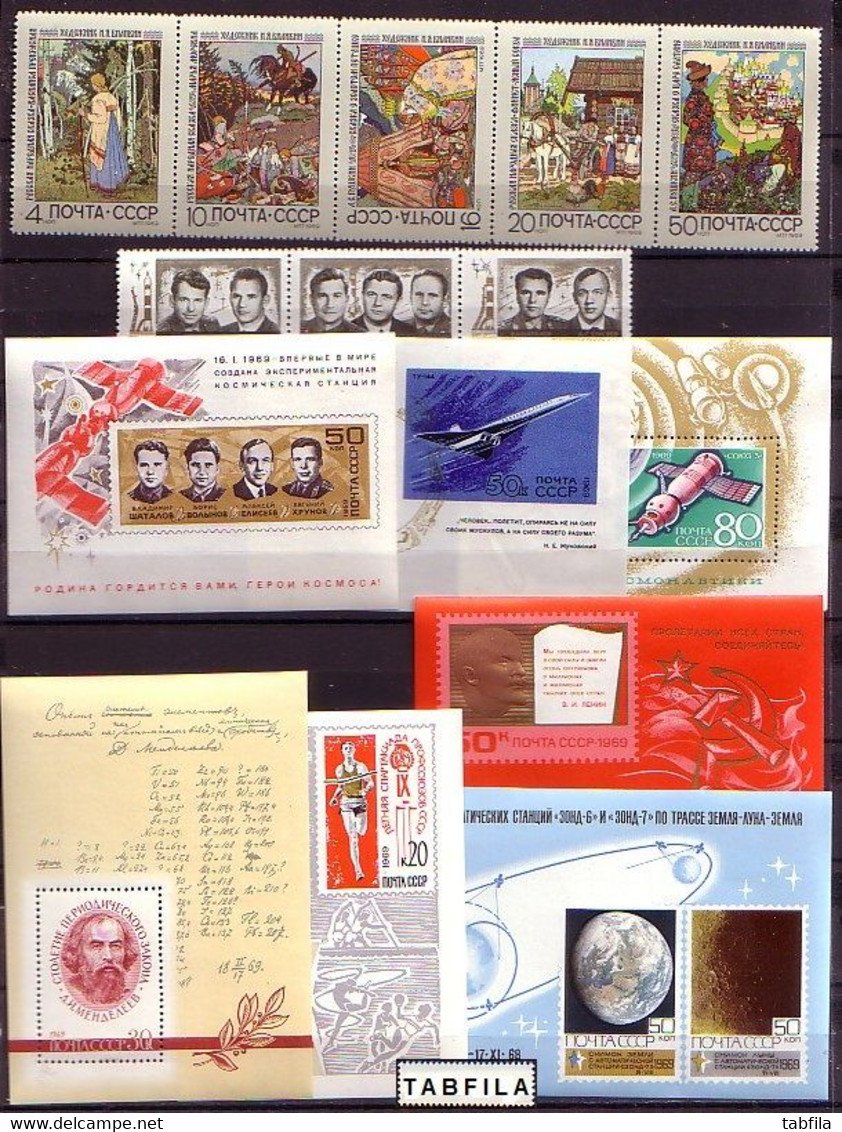 RUSSIA & USSR - 1969 - Ane Incomp.  Mi 3594/3716  + Bl 54 - 60 Sans 3594/96,97,640,81,96,97,99, - CV 69.90EU - Volledige Jaargang