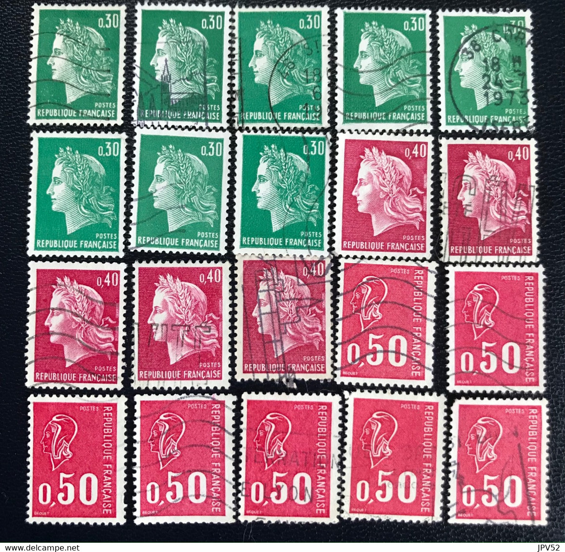 France - République Française - W1/19 - (°)used - 1969/71 - Michel 1649 IIx -1650Ix -1735x - Marianne - Collections