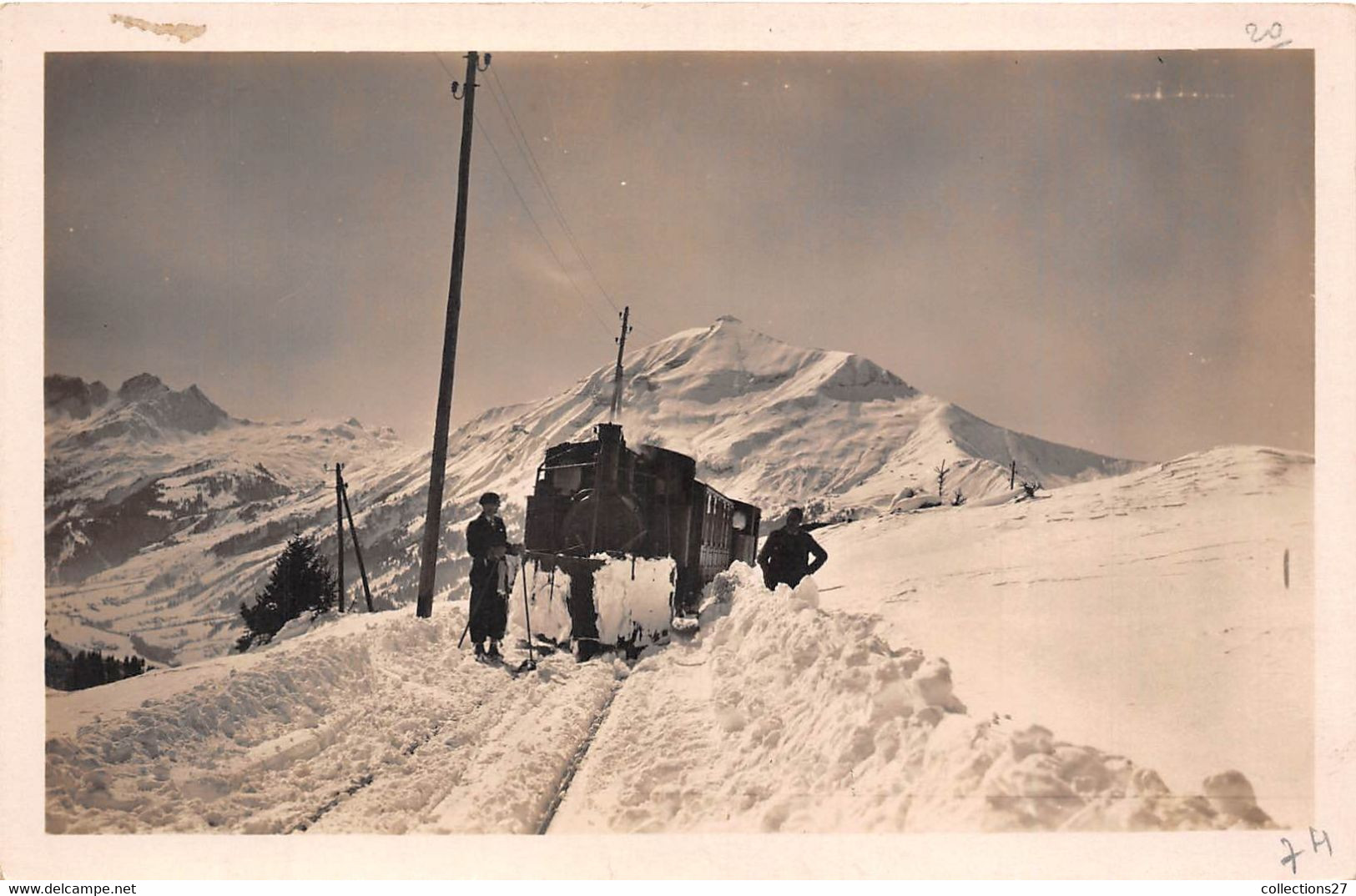 74-SAINT-GERVAIS-LES-BAINS- LA LIGNE DU T.M.B PRES DU COL DE VOZA - Saint-Gervais-les-Bains