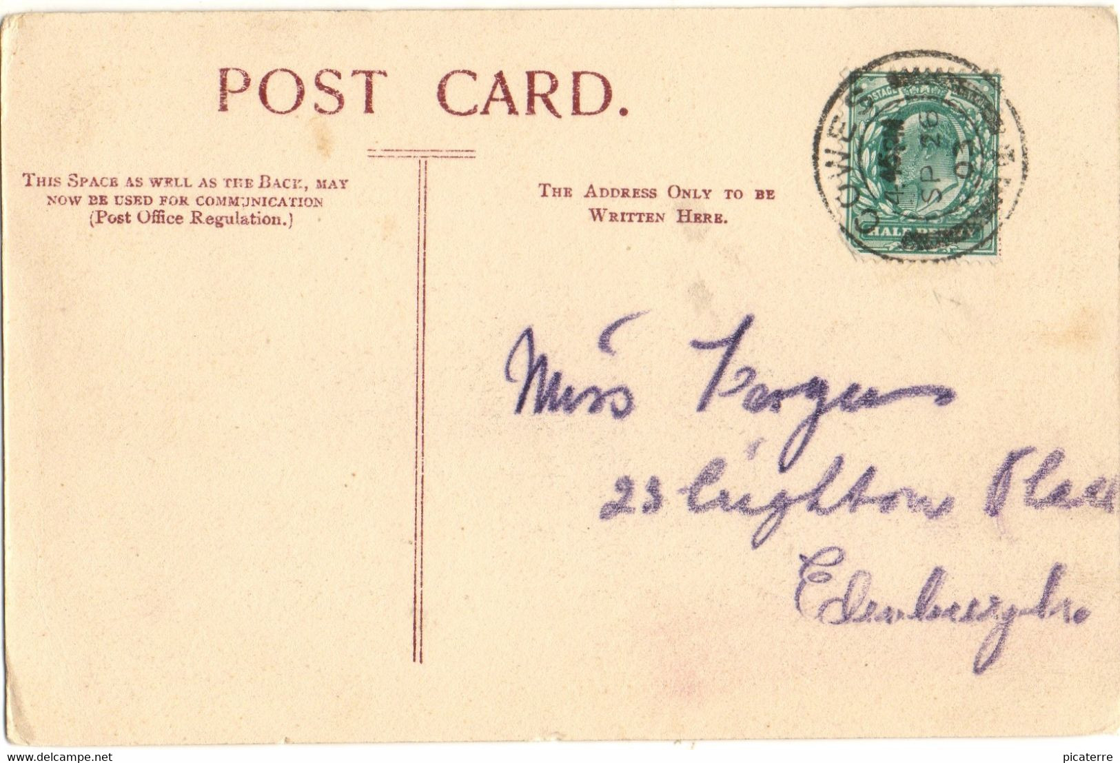 The Old Church, Bonchurch., I.O.W (JWS Card C 55)-Good Double Ring Postmark- Cowes 1 1903-Marcophilie - Cowes