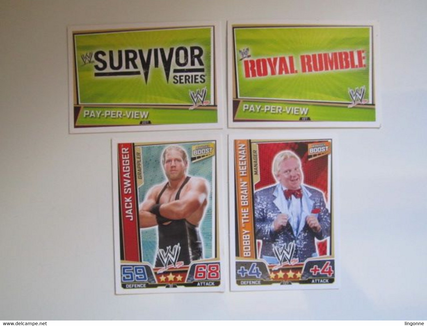 4 Cartes De Catch TOPPS SLAM ATTAX  Trading Card Game SUPERSTARS Pay Per View - Tarjetas