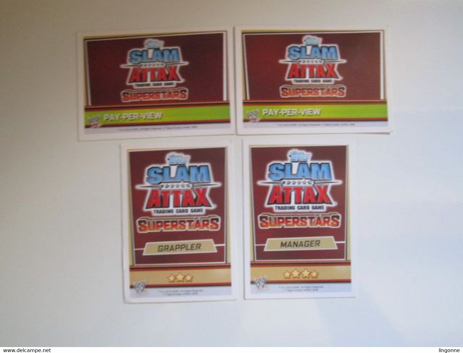 4 Cartes De Catch TOPPS SLAM ATTAX  Trading Card Game SUPERSTARS Pay Per View - Trading Cards