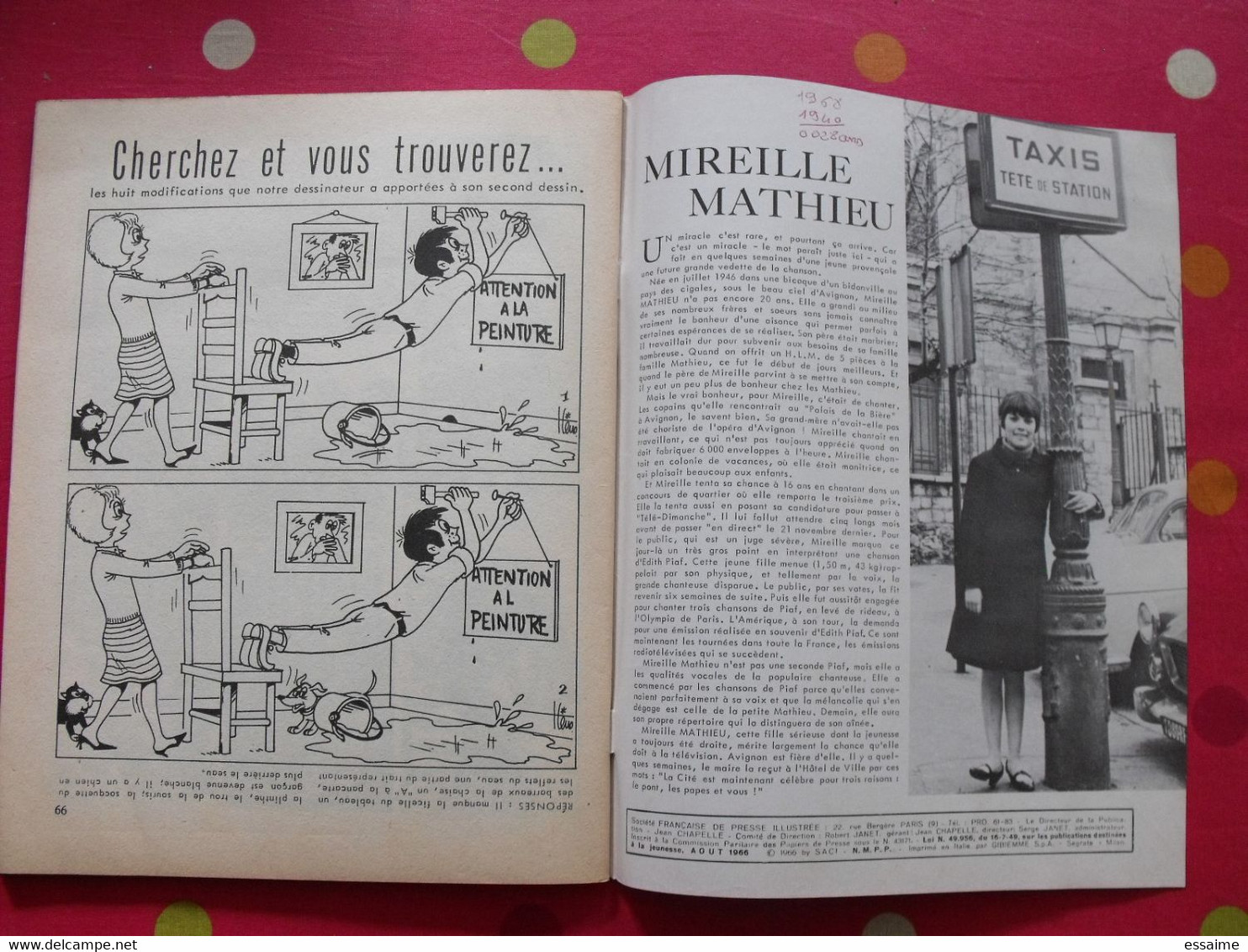 Capucine N° 13. SFPI 1966. Mireille Mathieu. - Altri & Non Classificati