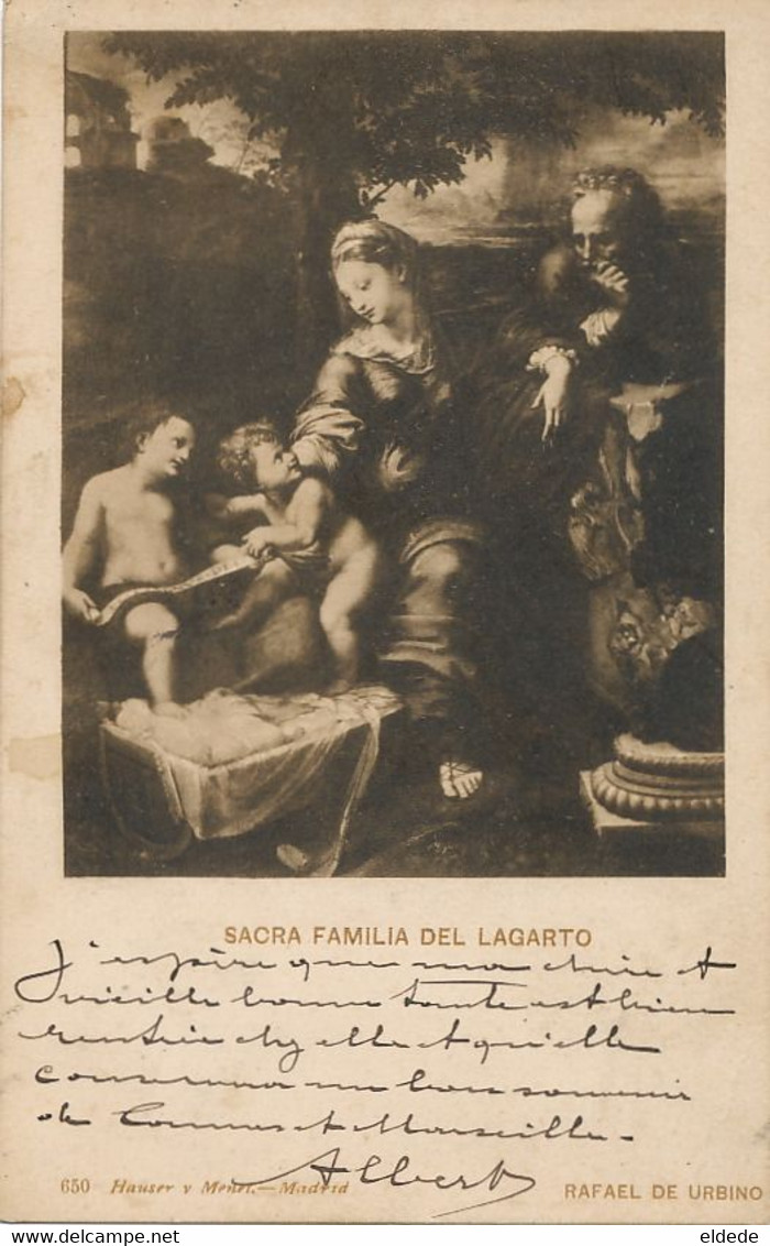 Rafael De Urbino Painting Sacra Familia Del Lagarto Hauser Menet  Gran Hotel De La Paix Madrid Angelots Nus - Urbino