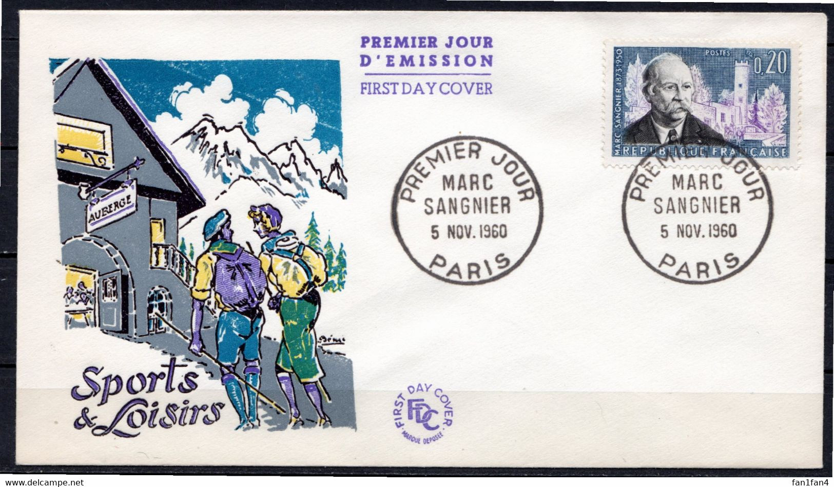 FDC FRANCE 1960 - N° 1271 - 10è Anniversaire De La Mort De Marc Sangnier - (Cachets PJ Et GF) - 1950-1959