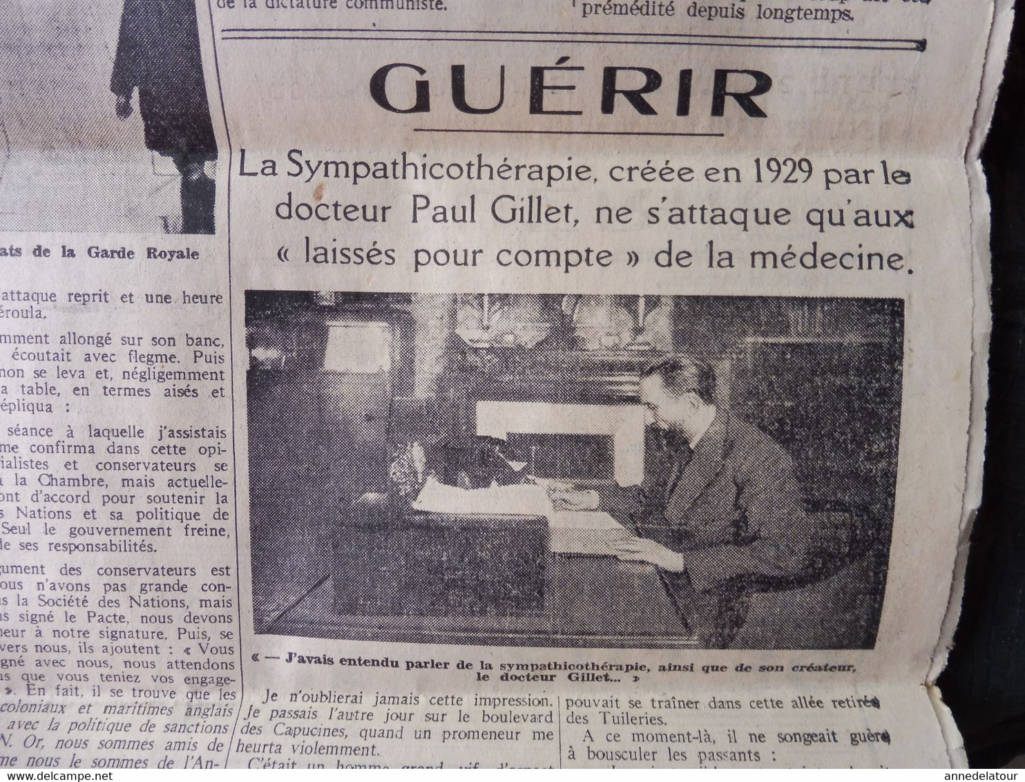 1935 L'AMI DU PEUPLE: Terrible accident avion Croydon; Sympathicothérapie; Trouble à Somowrostro (Espagne); Etc