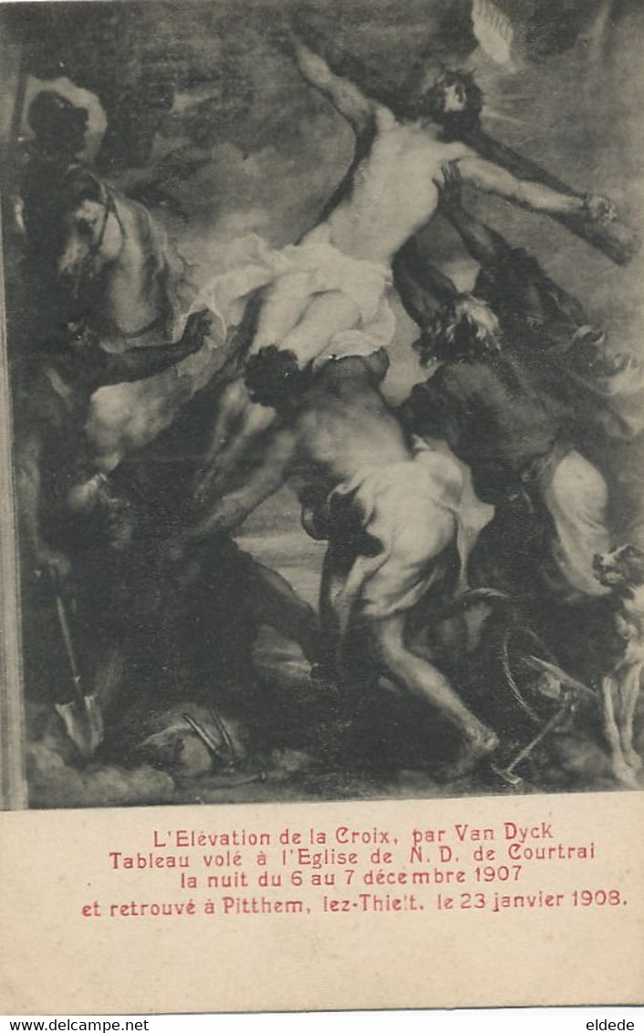 Tableau Volé à Courtrai Retrouvé à Pitthem Lez Thielt Janvier 23, 1908 Van Dyck - Tielt