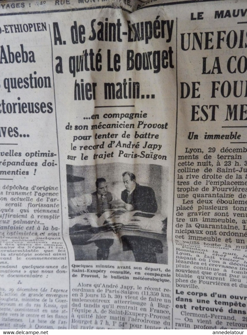 1935 L'AMI DU PEUPLE:  A. De Saint-Exupéry Et Provost Son Mécano ;Fourvières ;Gaby Morlay En Luge ;Scouts De France ;etc - General Issues