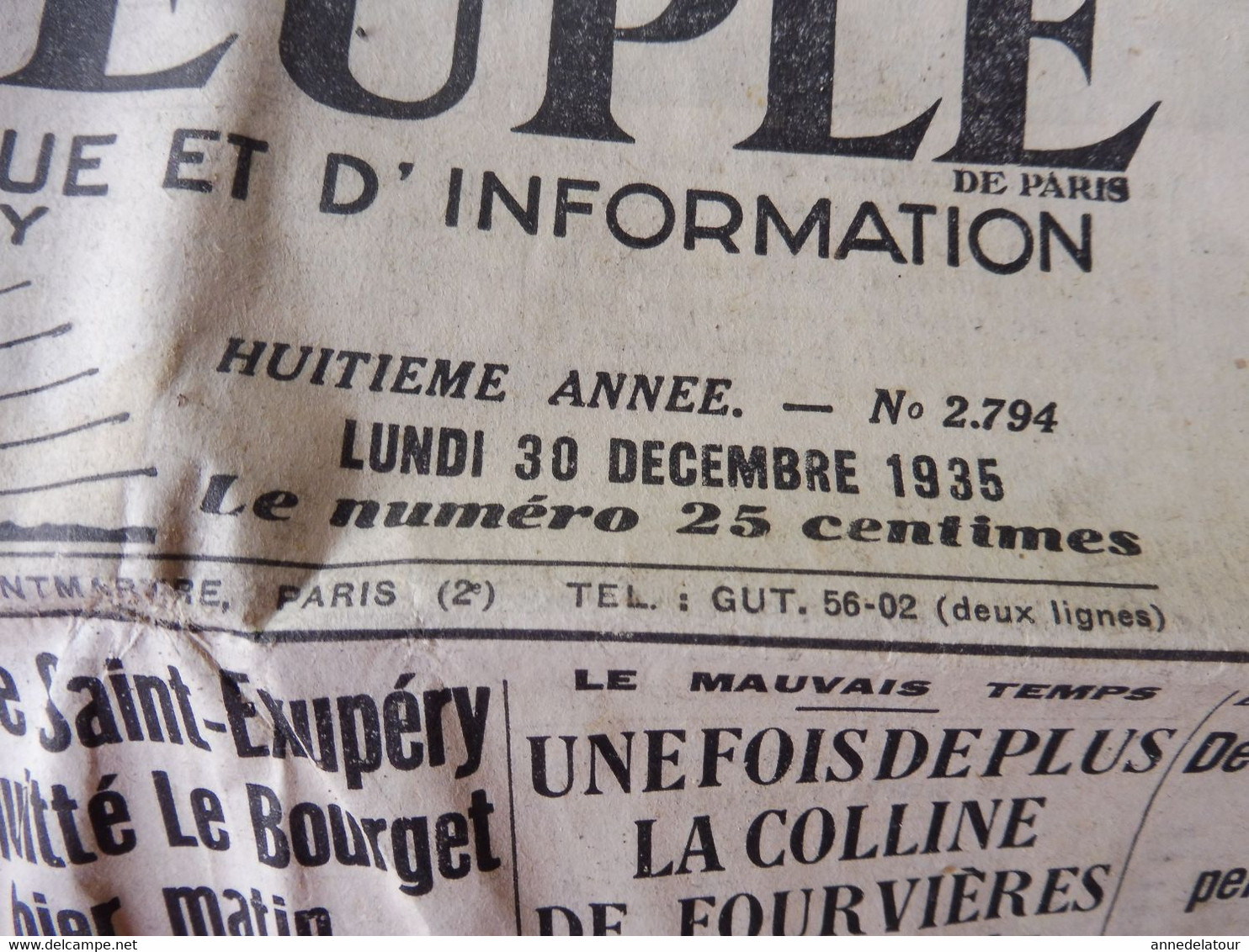 1935 L'AMI DU PEUPLE:  A. De Saint-Exupéry Et Provost Son Mécano ;Fourvières ;Gaby Morlay En Luge ;Scouts De France ;etc - General Issues