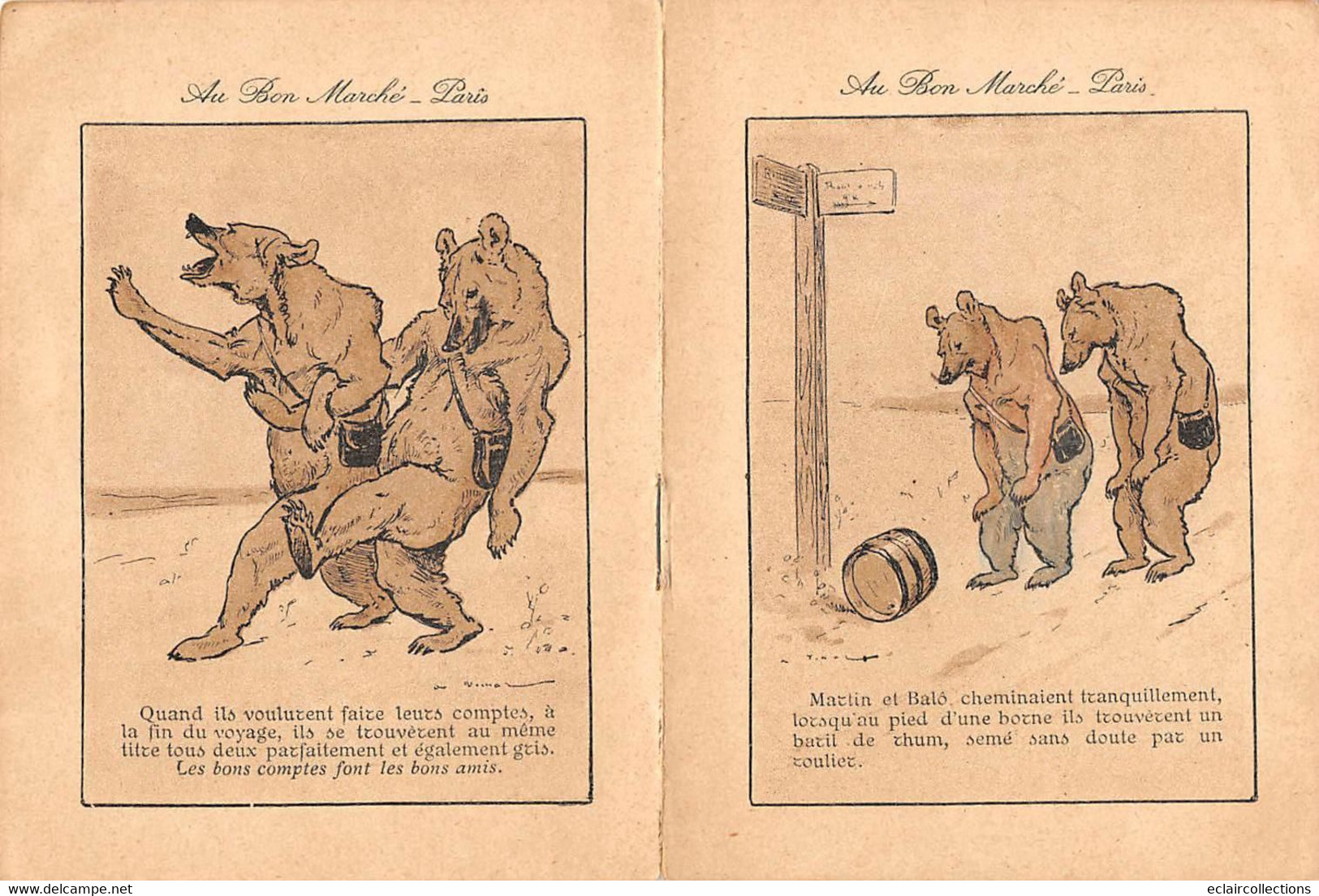 Image Chromo   Histoire D'Ours Les Bons Comptes Font Les Bon Amis   Illustré Par A.Vimar      (voir Scan) - Andere & Zonder Classificatie