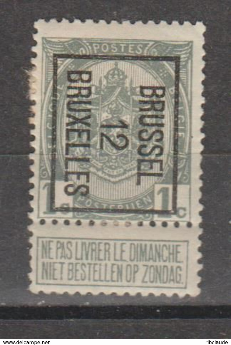 Préo Typo Bruxelles 1912 - Typo Precancels 1906-12 (Coat Of Arms)