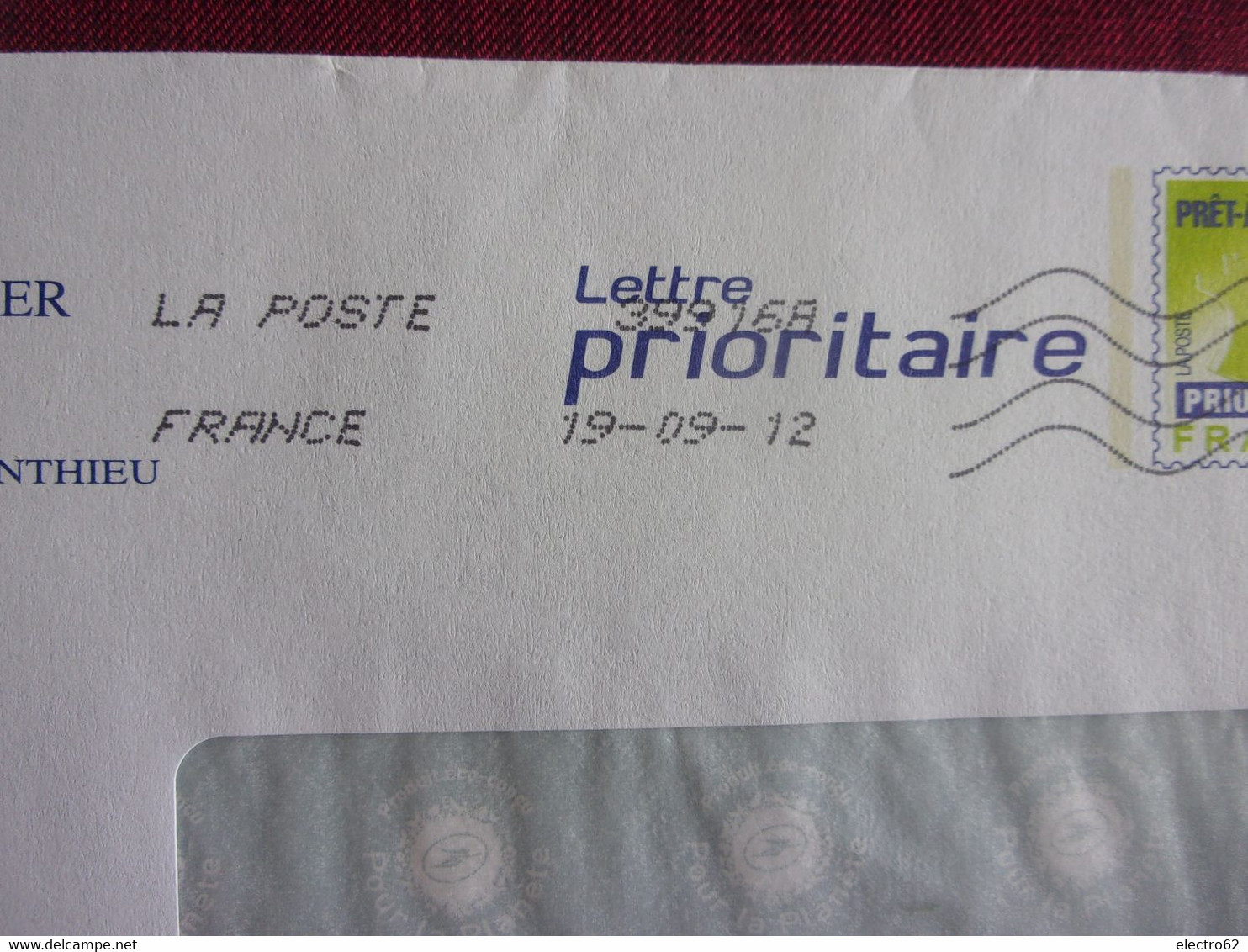 France Entier Postal PAP Notaire Crécy-En-Ponthieu 80 Somme 19 09 2012 Lettre Prioritaire - Prêts-à-poster:private Overprinting