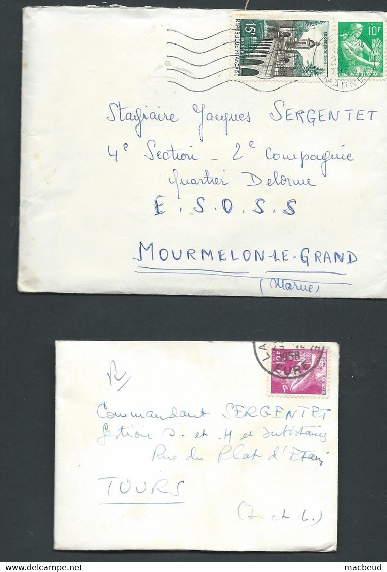 Lot De 8 Lettres Affranchies Avec Le Type Moissonneuse Dont Preo 106 ( Avec Le Mailing ) -  Bb 165 - 1957-1959 Moissonneuse