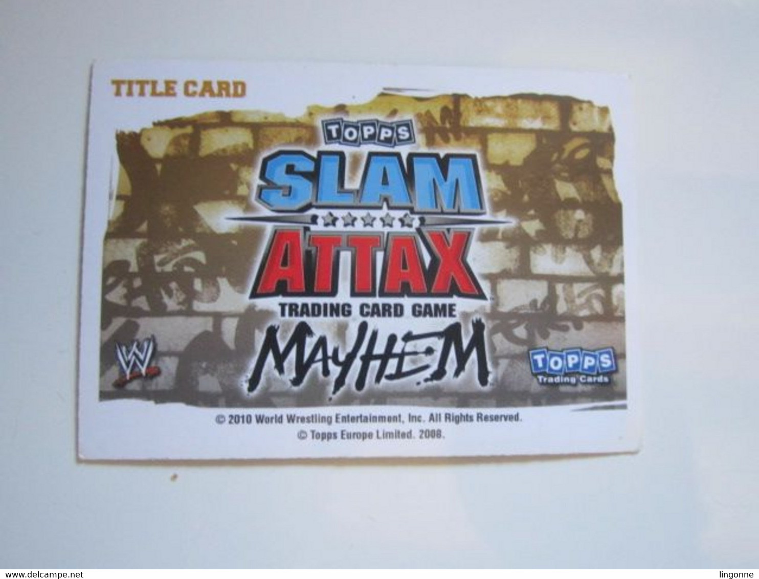 1 Carte De Catch TOPPS SLAM ATTAX  Trading Card Game MAYHEM WWE CHAMPIONSHIP - Trading Cards