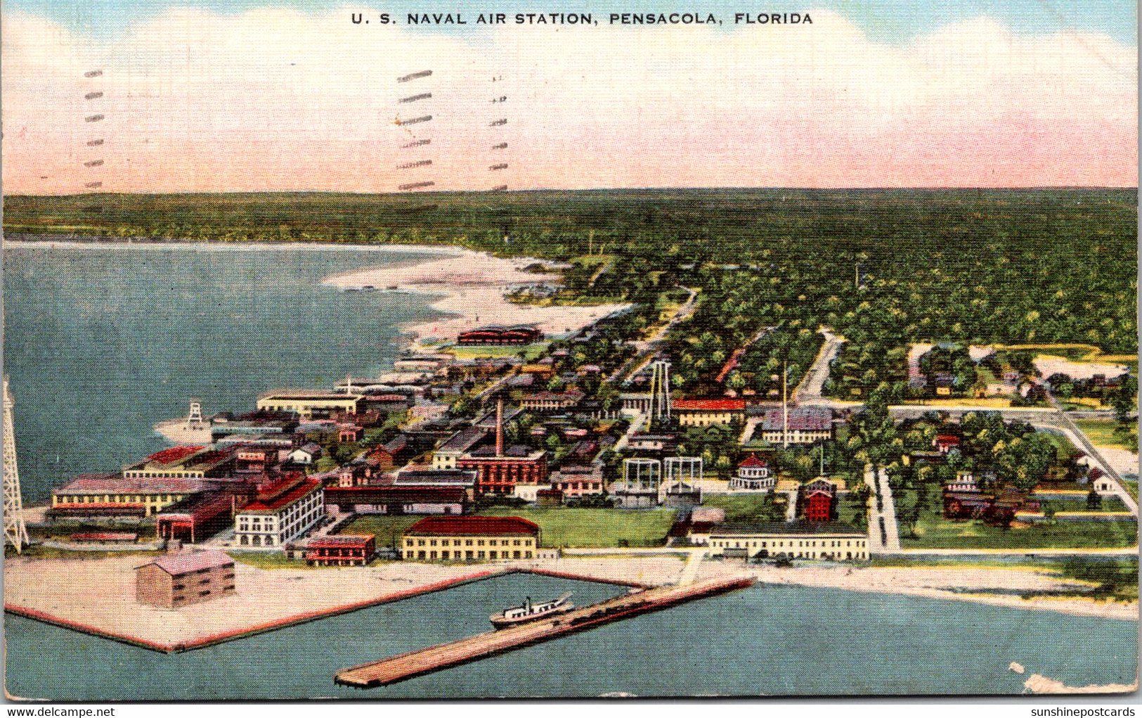 Florida Pensacola  U S Naval Air Station Aerial View 1946 - Pensacola