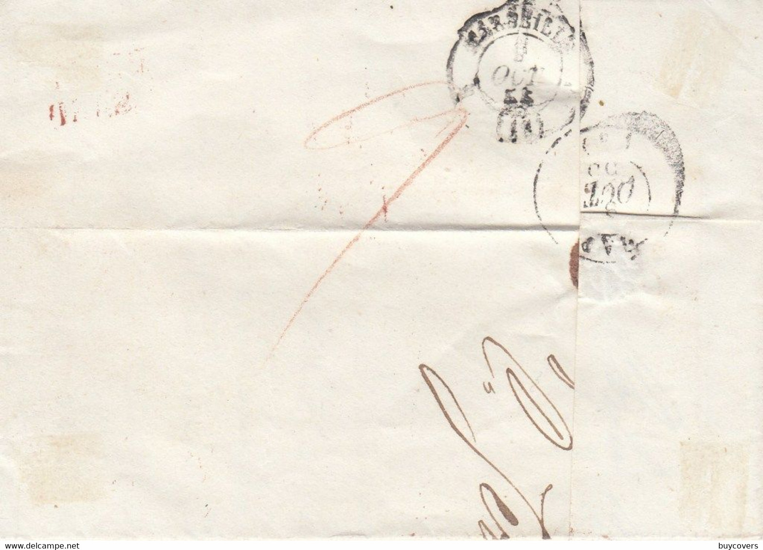 1834 - CORFU' - Lettera Con Testo Del 29 Settembre 1855 Da Corfù A Marsiglia , Via Trieste - ...-1861 Prephilately