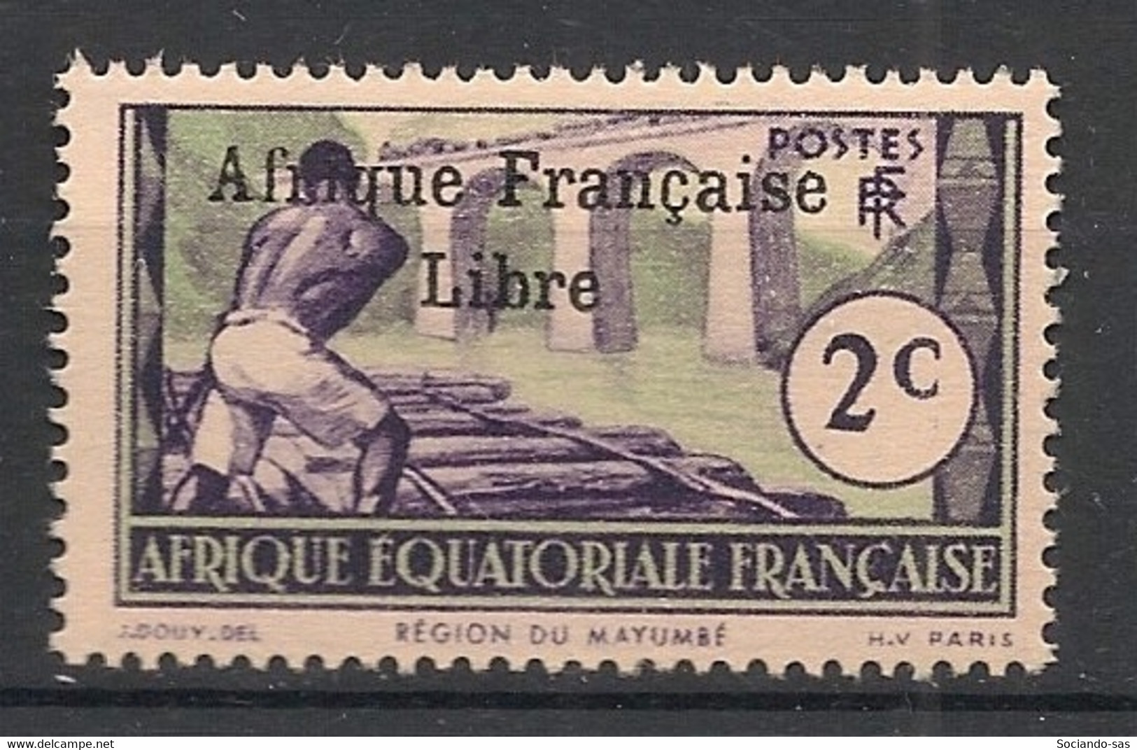 AEF - 1941 - N°Yv. 157 - 2c Mayumbé - 2em Tirage (surcharge Espacée De 3,5mm) - Neuf Luxe ** / MNH / Postfrisch - Nuovi