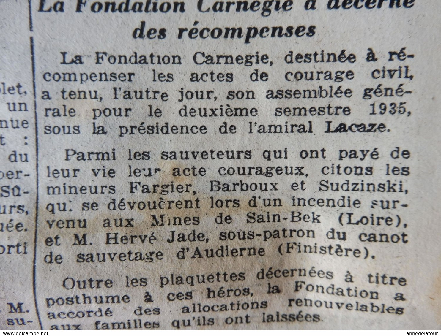 1935 L'AMI DU PEUPLE: Braves (Fargier, Barboux, Sudzinski, Hervé Jade,Yves Lableiz, Marier,Doucet Et Geoffrion, Etc ) - Testi Generali