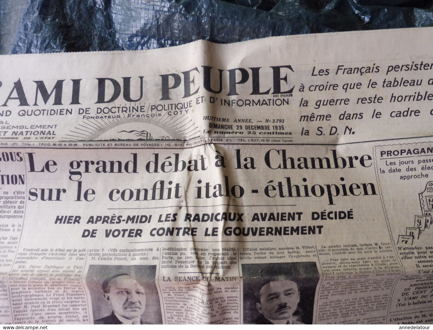 1935 L'AMI DU PEUPLE: Journée Nationale Des Scouts De France ;Le Bourget ;Le Roi Des Belges ;Scandale Du Trocadero ; Etc - Testi Generali
