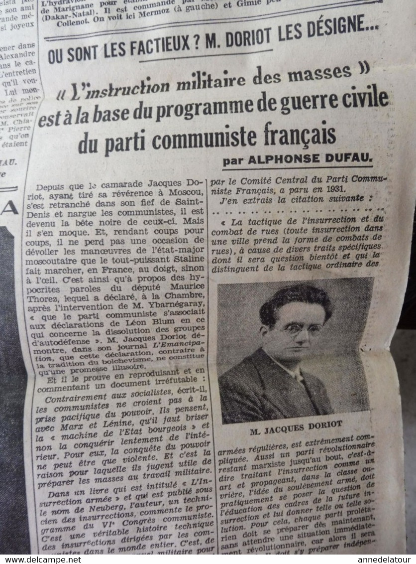 1935 L'AMI DU PEUPLE: Noirs Et Blancs, Tous Ont Le Sang Rouge; Propagande ; Jacques Doriot Désigne Les Complotistes; Etc - Informaciones Generales