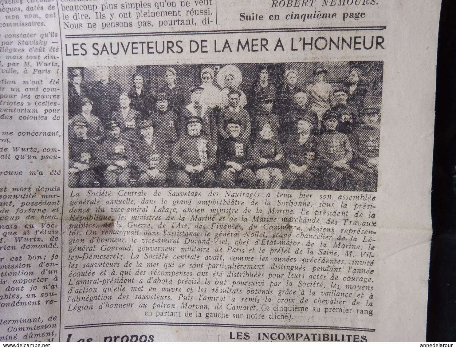 1934 L'AMI DU PEUPLE:  Les Sauveteurs De La Mer à L'honneur ;Manifestation Hitlérienne ; IVe Circuit Auto-moto à Dieppe - Testi Generali