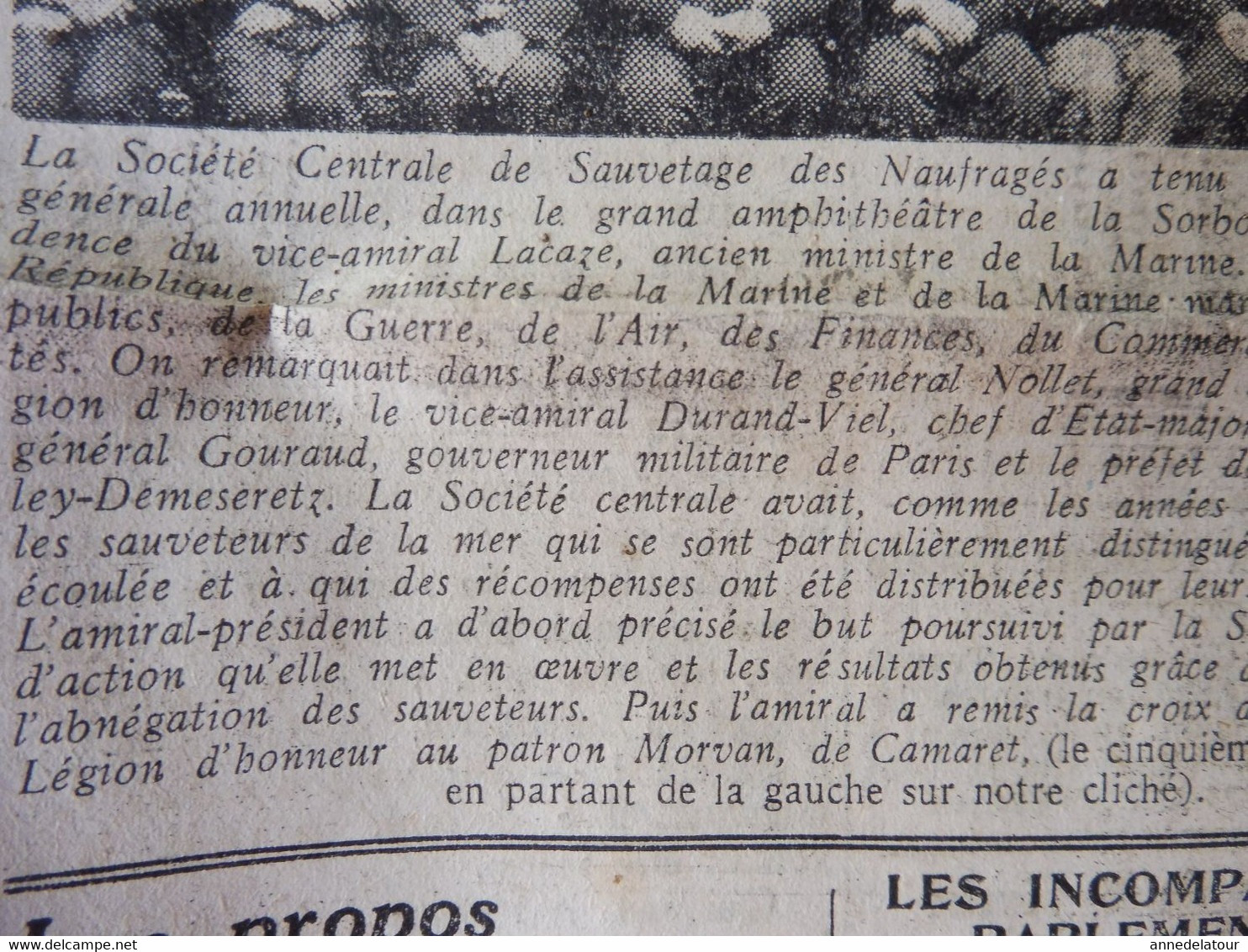 1934 L'AMI DU PEUPLE:  Les Sauveteurs De La Mer à L'honneur ;Manifestation Hitlérienne ; IVe Circuit Auto-moto à Dieppe - General Issues