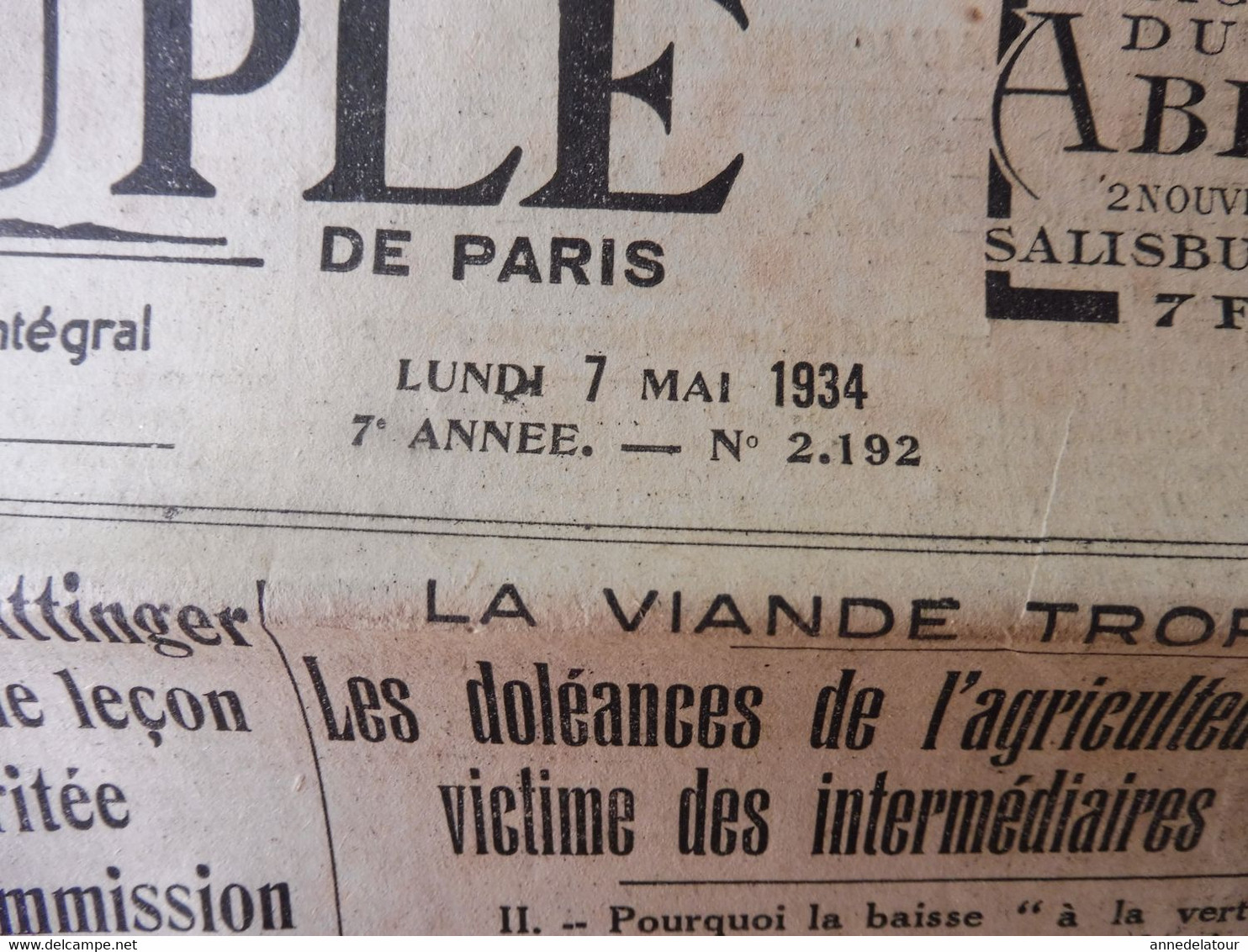 1934 L'AMI DU PEUPLE:  Les Sauveteurs De La Mer à L'honneur ;Manifestation Hitlérienne ; IVe Circuit Auto-moto à Dieppe - General Issues