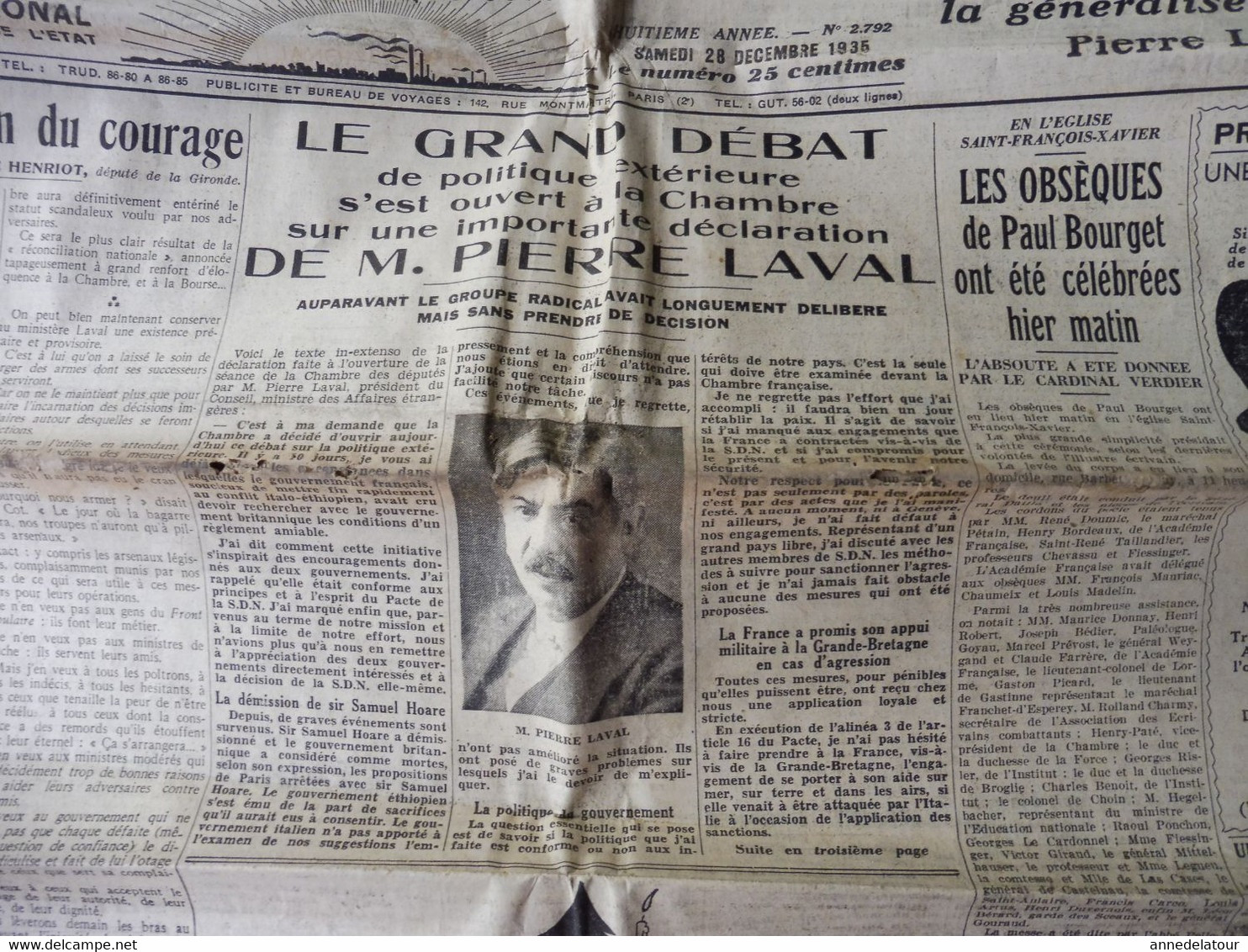 1935 L'AMI DU PEUPLE: Exposition Gustave Courbet à Zurich ;Réaction Populaire En Chine Contre L'expansion Japonaise; Etc - Testi Generali