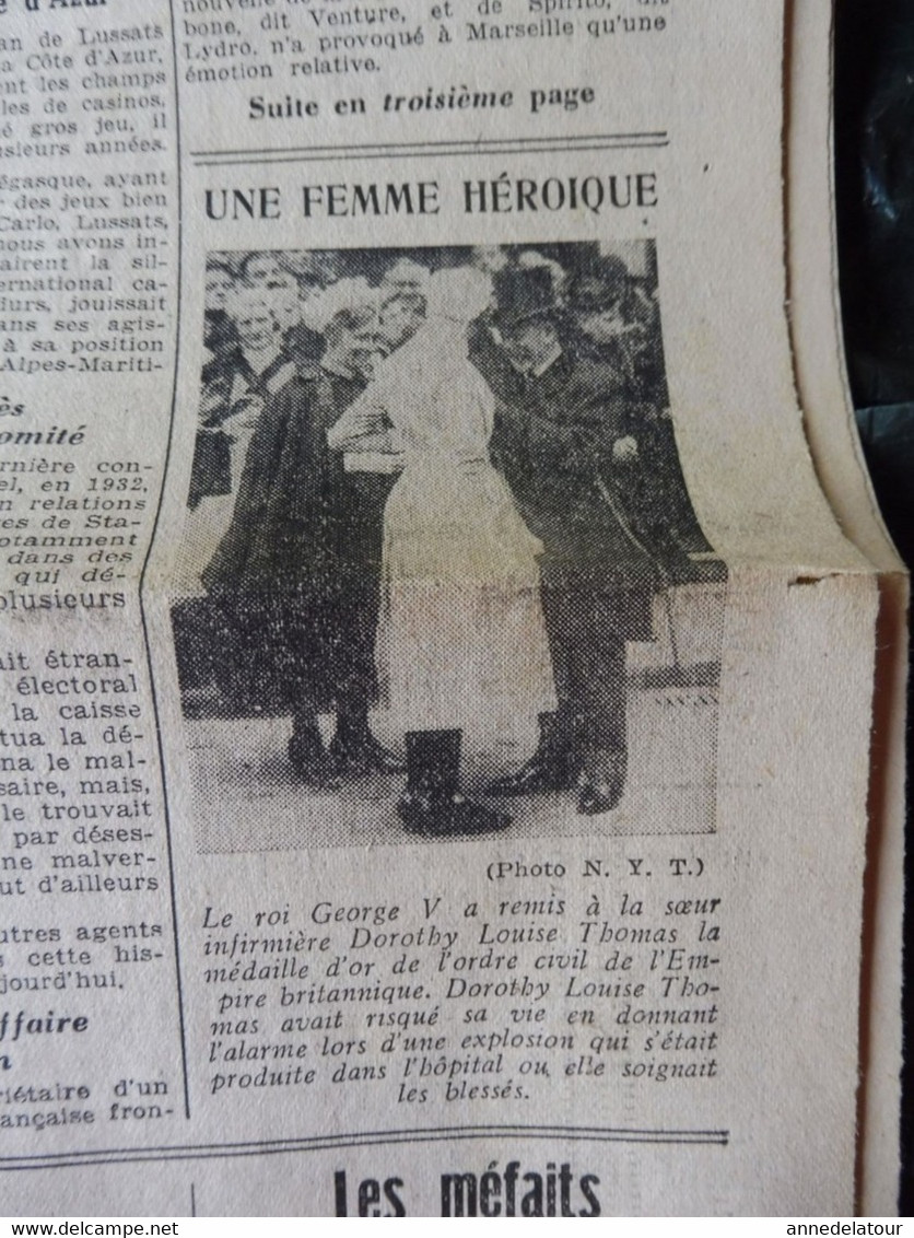 1934 L'AMI DU PEUPLE: Une Femme Héroïque Dorothy Louise Thomas ;Troubles En Espagne à Somowrostro ; Franc-Maçonnerie;etc - Testi Generali