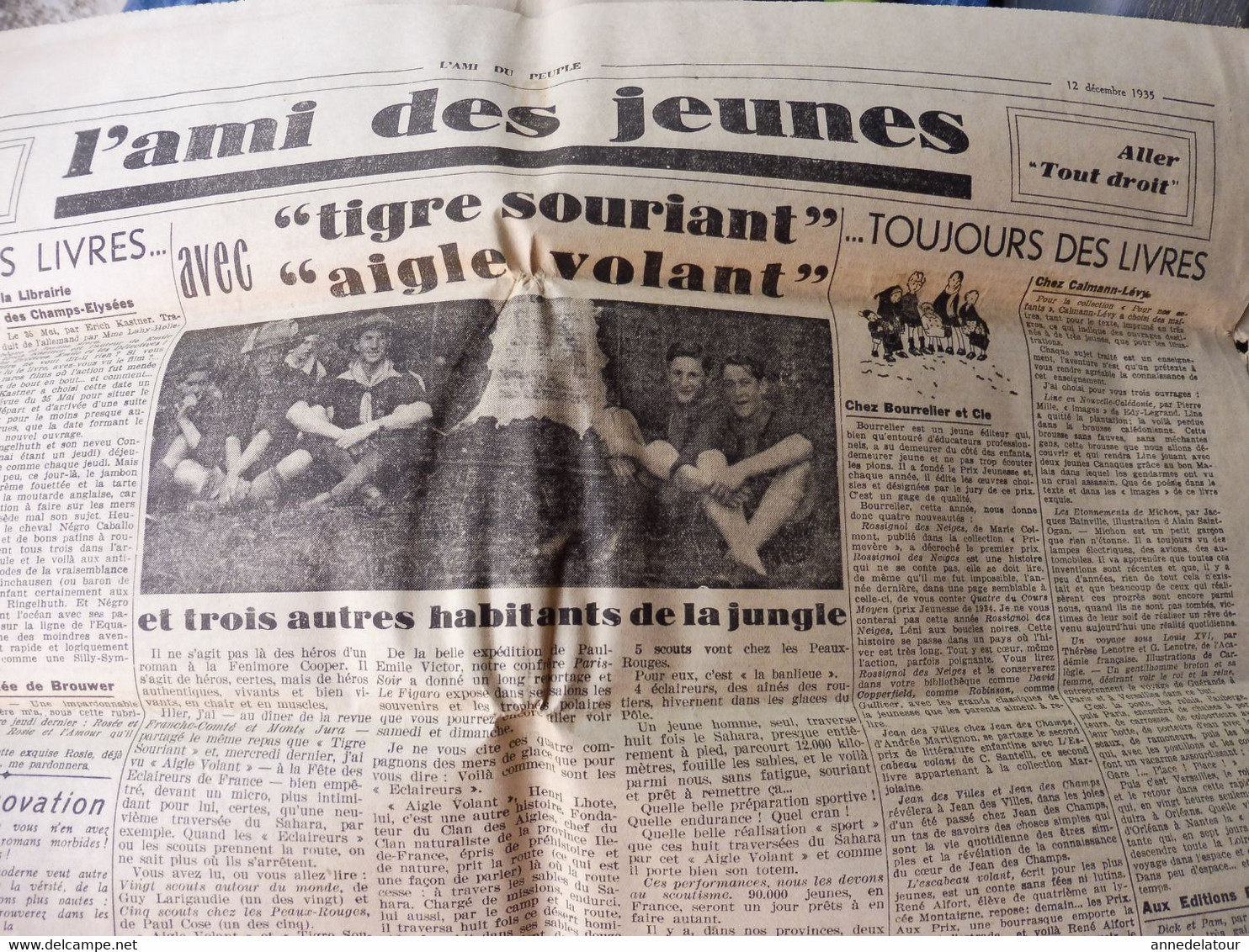 1935 L'AMI DU PEUPLE:Régime et hygiène du foie ;Terrible accident d'avion à Croydon ;Guérir par sympathicothérapie ; etc