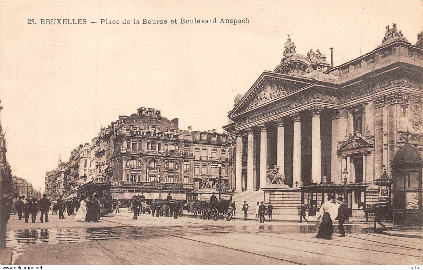 BRUXELLES - Place De La Bourse Et Boulevard Anspach - Lanen, Boulevards