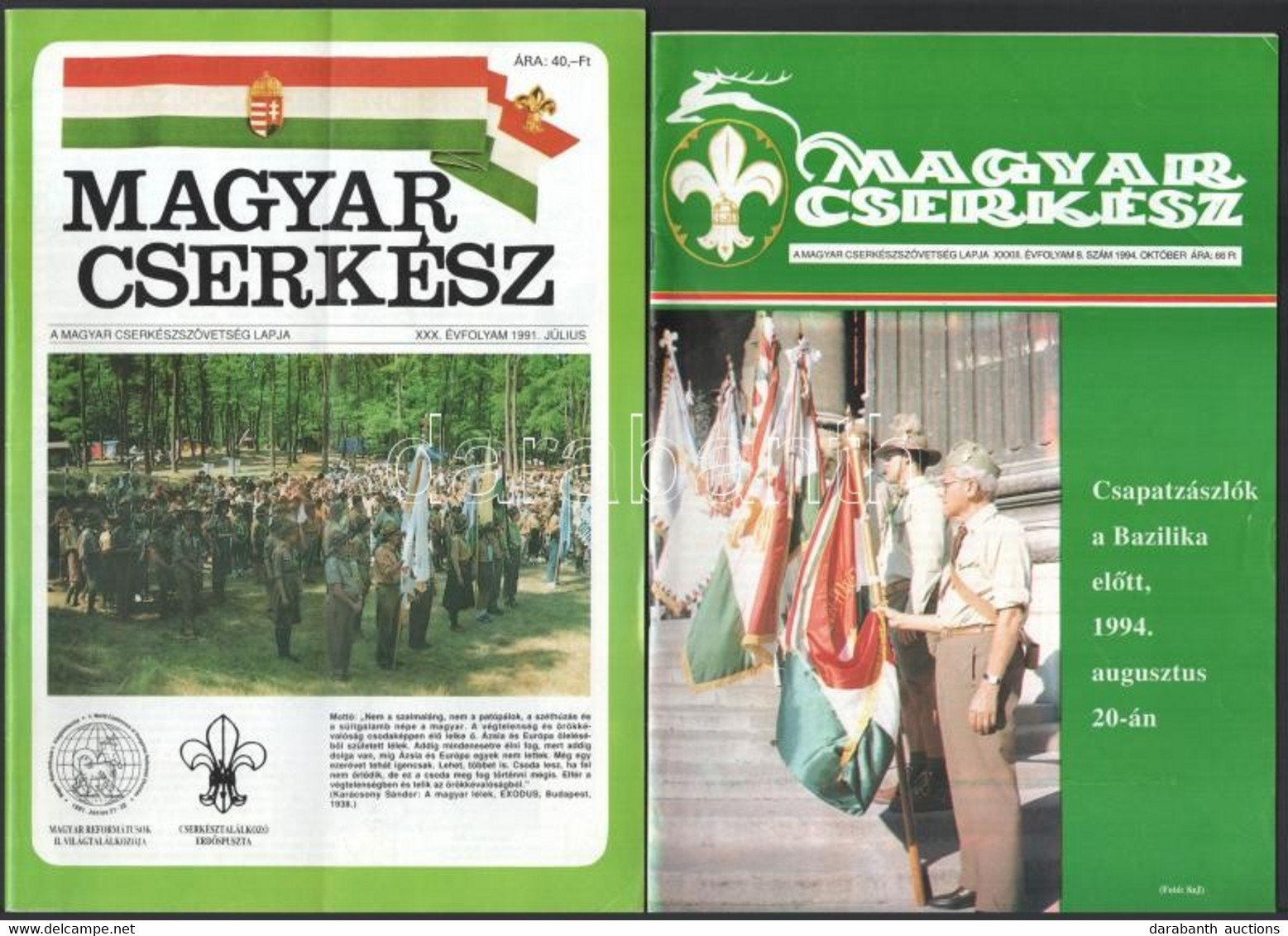1991-1994 Magyar Cserkész 4 Száma: XXX. évf. 1991. Július + XXXIII. évf. 8., 11., és 12. Sz., 1994. Október-november-dec - Scoutisme