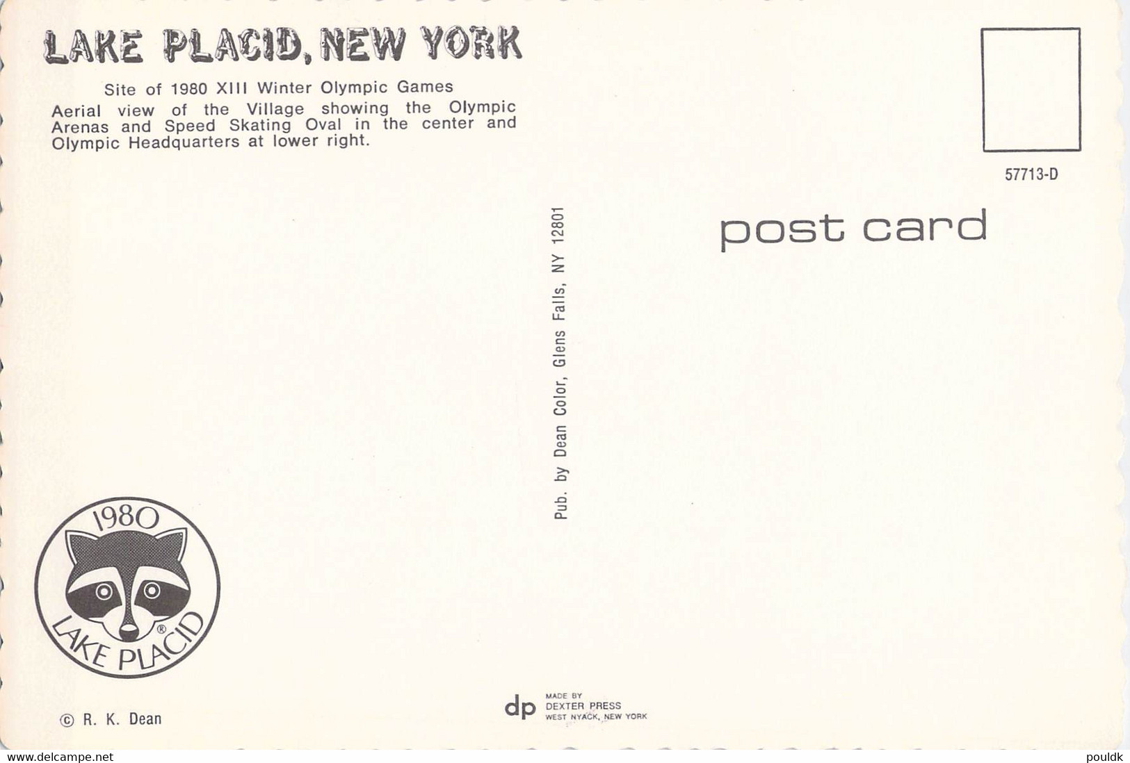 USA Postcard 1980 Lake Placid Olympic Games - Mint (G135-31) - Hiver 1980: Lake Placid