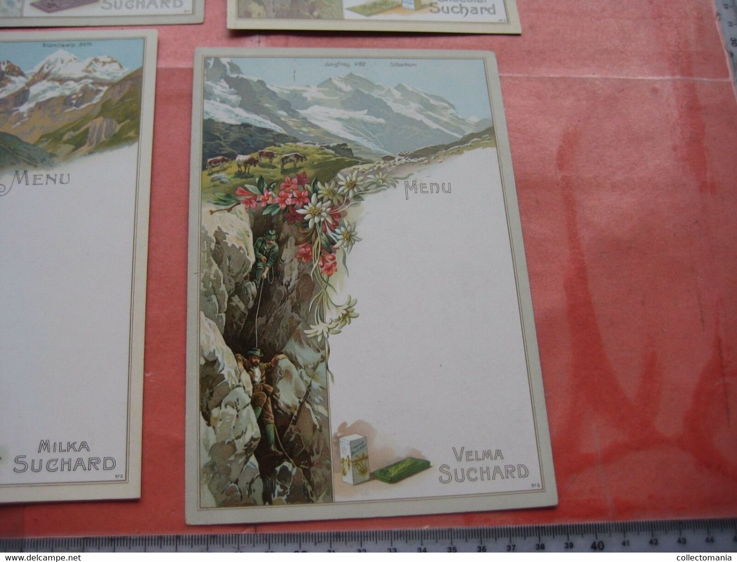 SUCHARD Menus11 Second Part A, 6 Chromos 1-6, C1902 Bergen Mountain Climbing Montagne Guides SUISSE Chocolat Tres Bien - Suchard