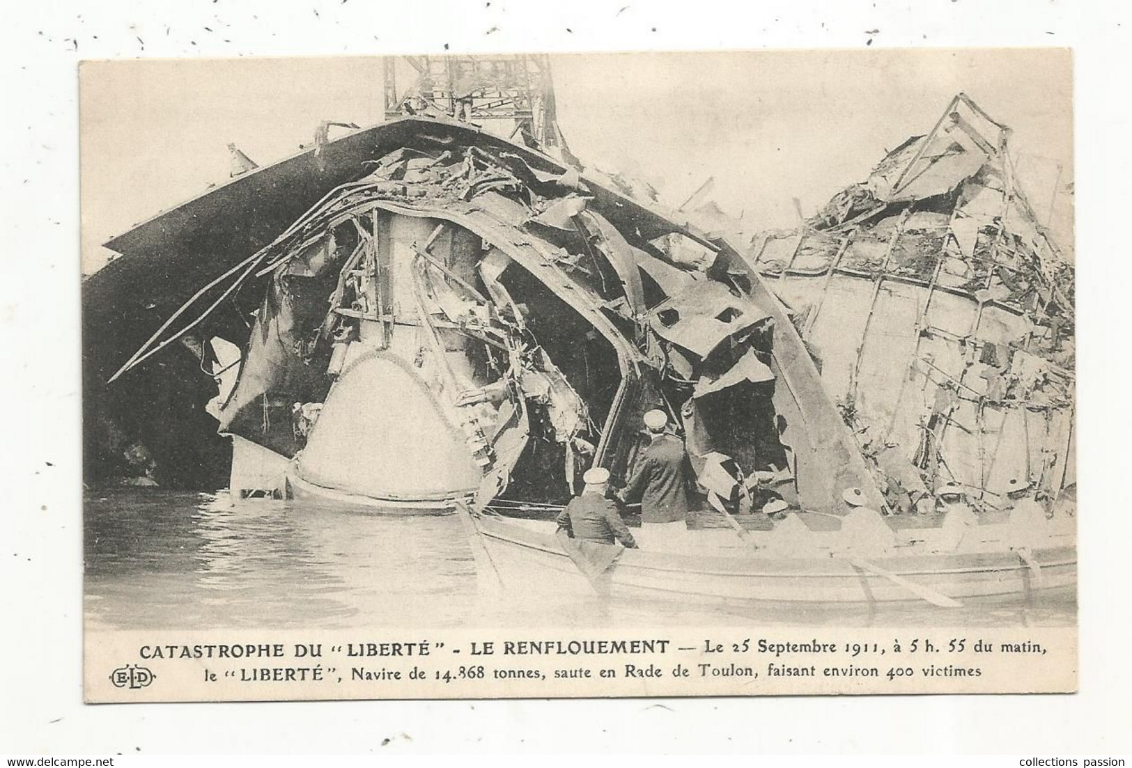 Cp , Bateau , Catastrophe Du LIBERTE ,le Renflouement ,1911 ,  Vierge - Catastrophes