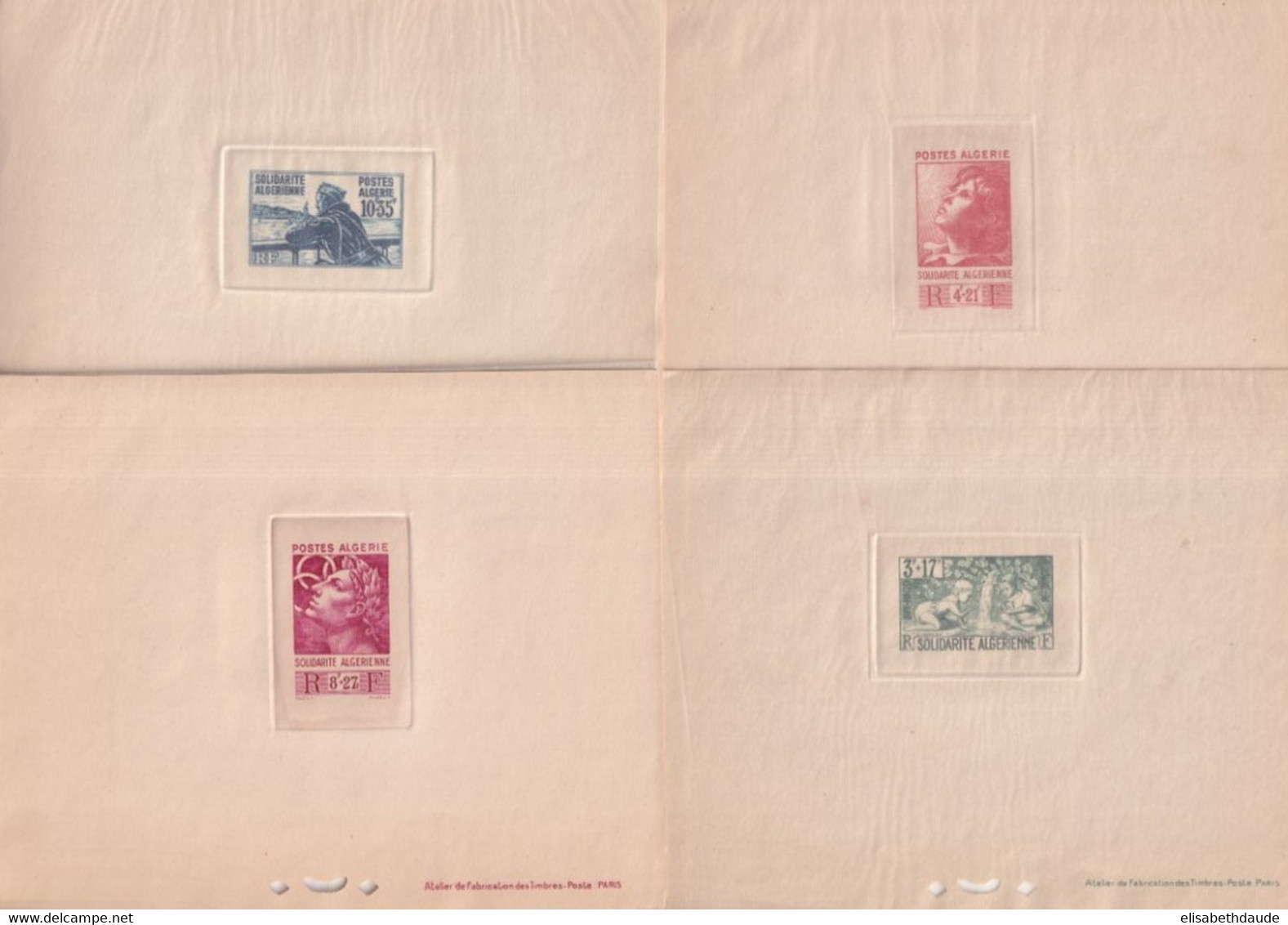 ALGERIE - 1946 - RARE SERIE COMPLETE YT 249/252 EPREUVES De LUXE Avec CRISTAL DE PROTECTION ! 4 VALEURS - Covers & Documents