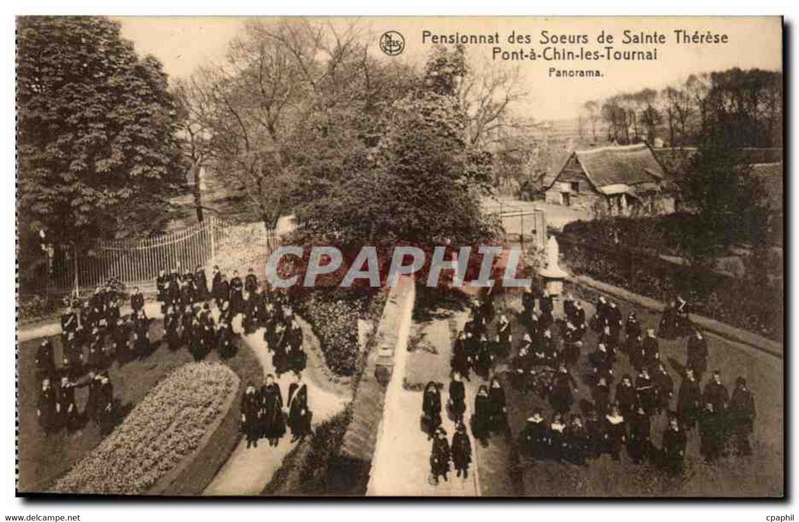 Belgique CPA Pensionnat Des Soeurs De Sainte Therese Pont A Chin Les Tournai Panorama - Doornik