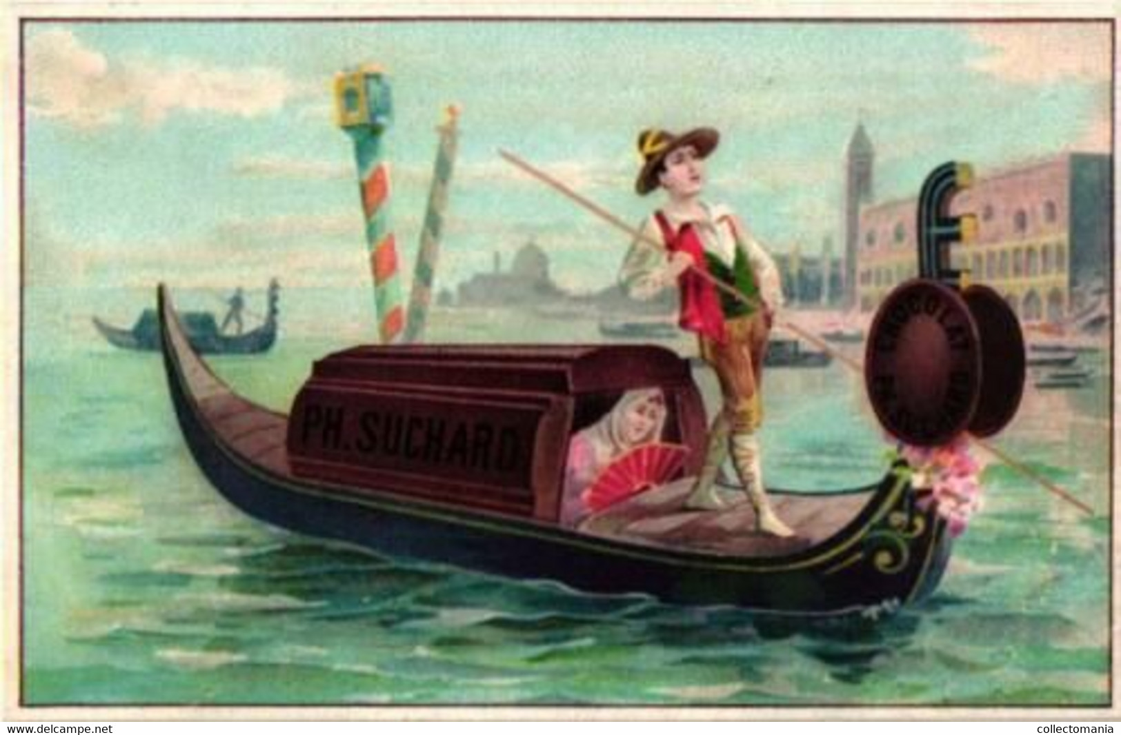 6 Chromo Lithography Cards Travel With Chocolate SUCHARD, Set 31B, Anno 1892 VG Suisse Chocolade - Suchard